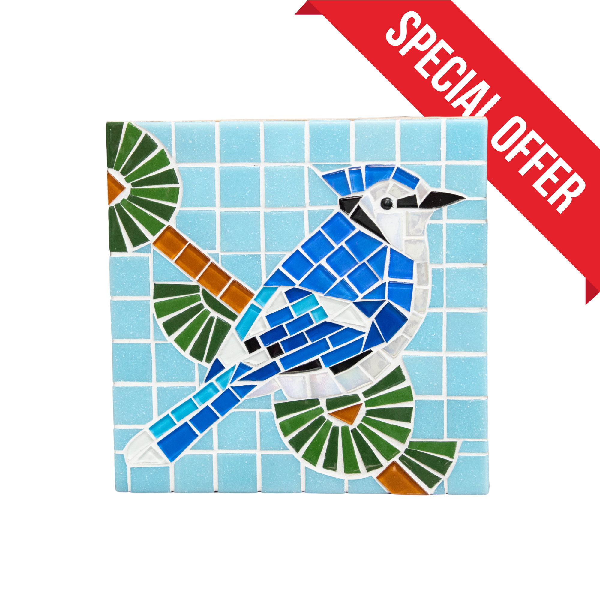 Blue Jay Stained Glass Mosaic DIY Kit