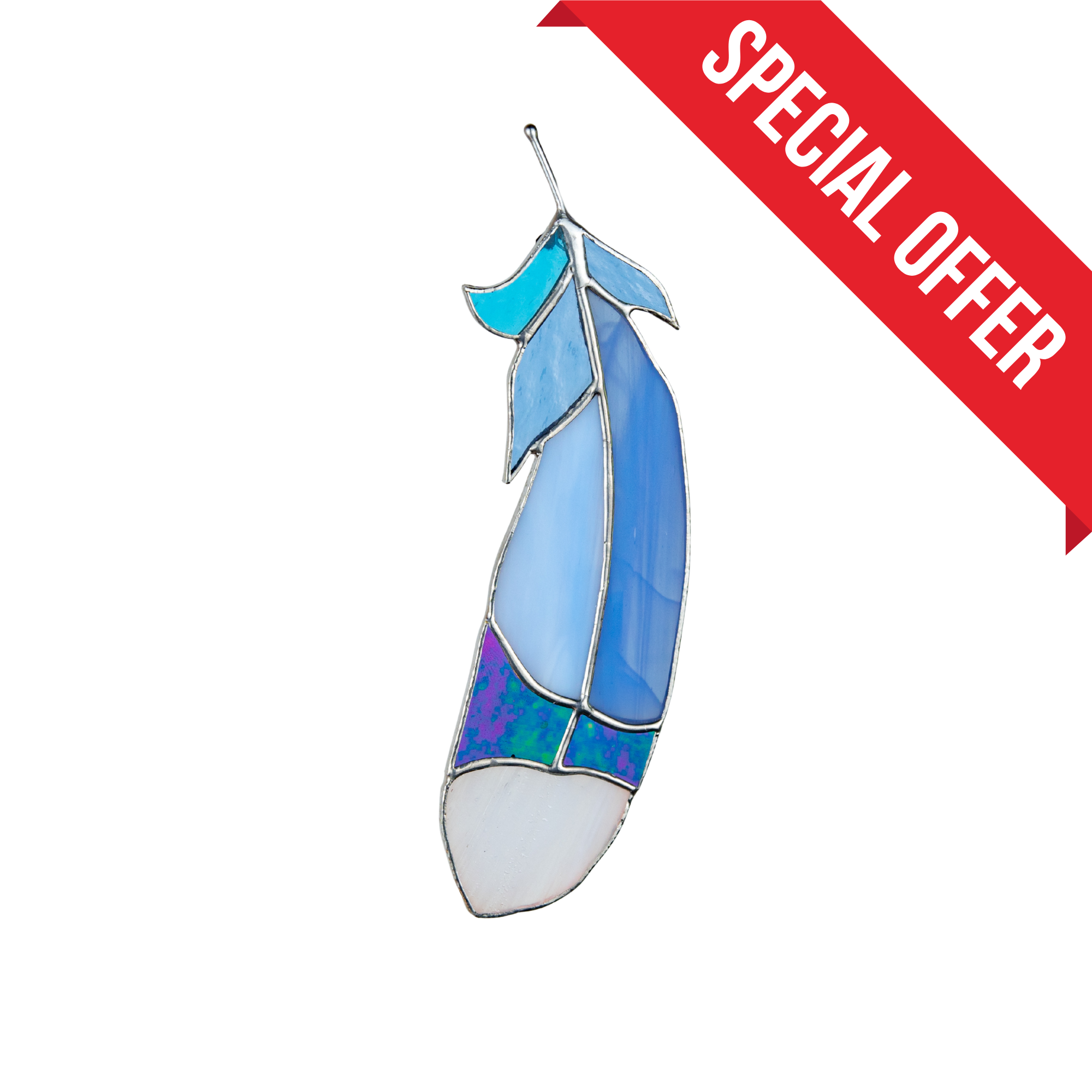 Blue Jay Feather - Stained Glass Suncatcher