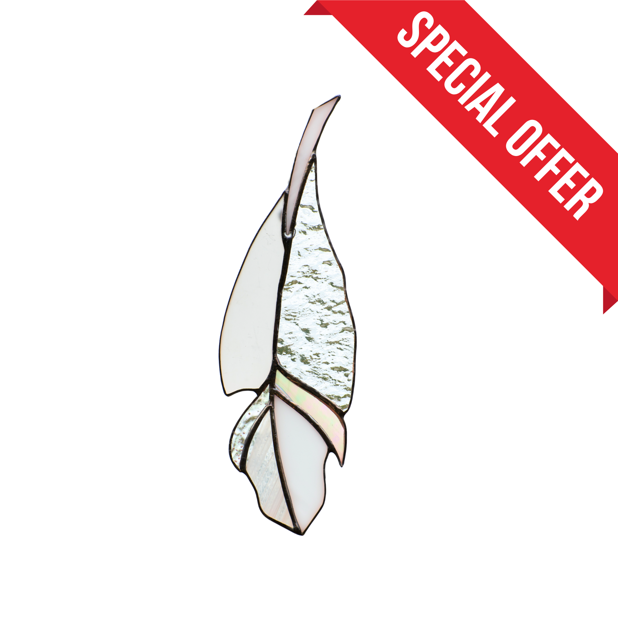 Clear Feather - Stained Glass Suncatcher