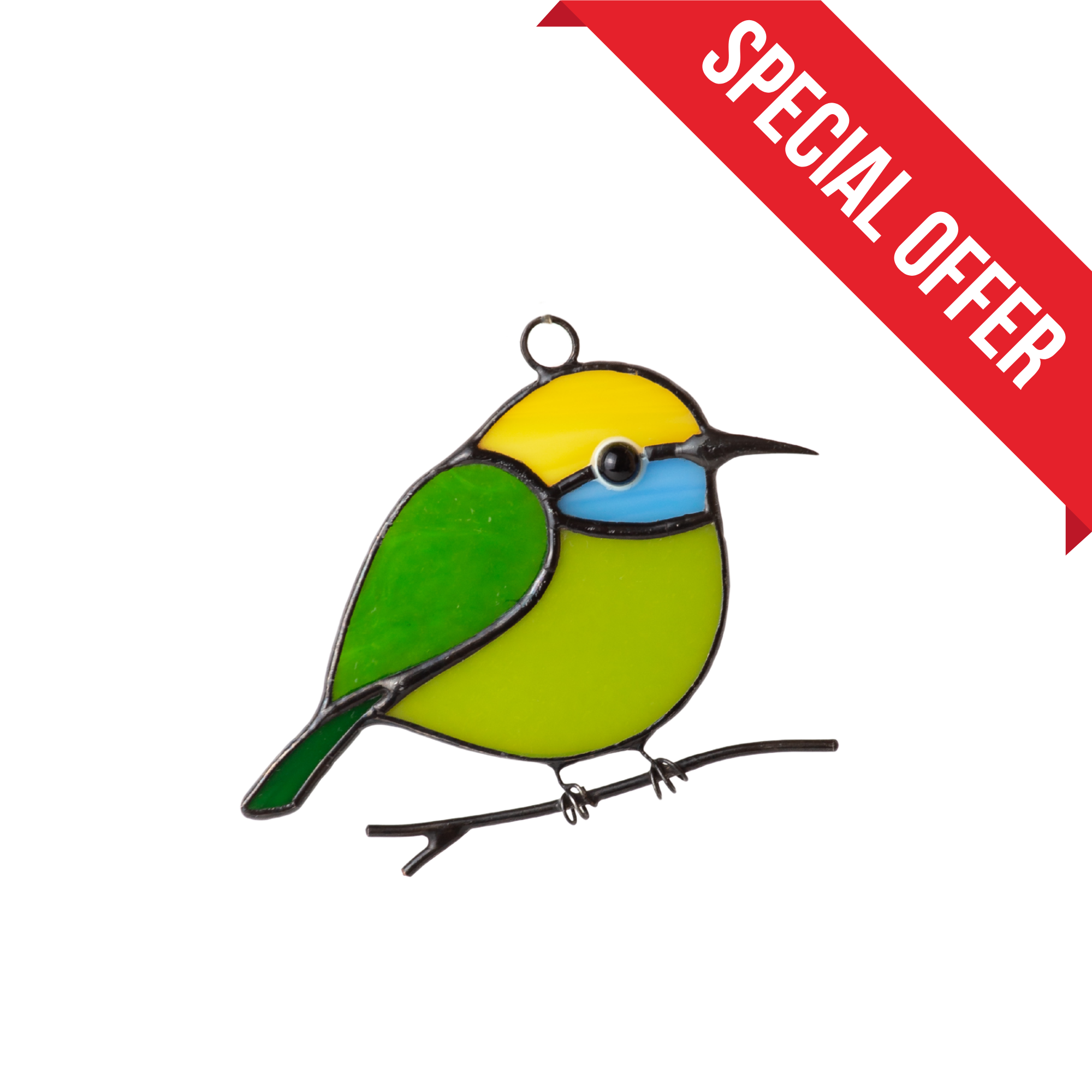 Cute Hummingbird - Stained Glass Window Hanging