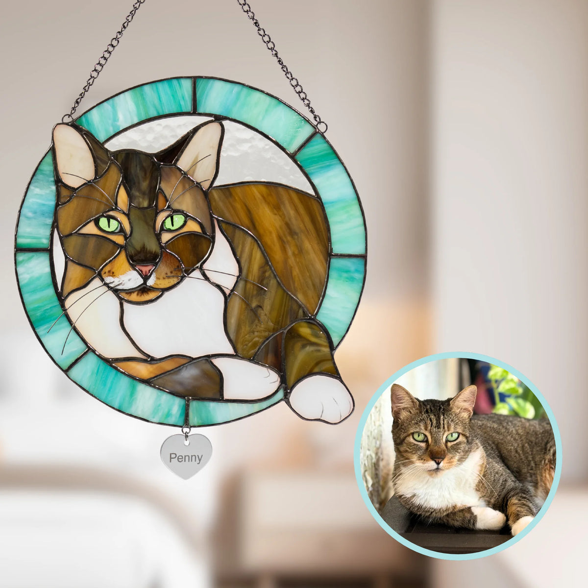 Retrato personalizado de mascota en vitral (perrito)