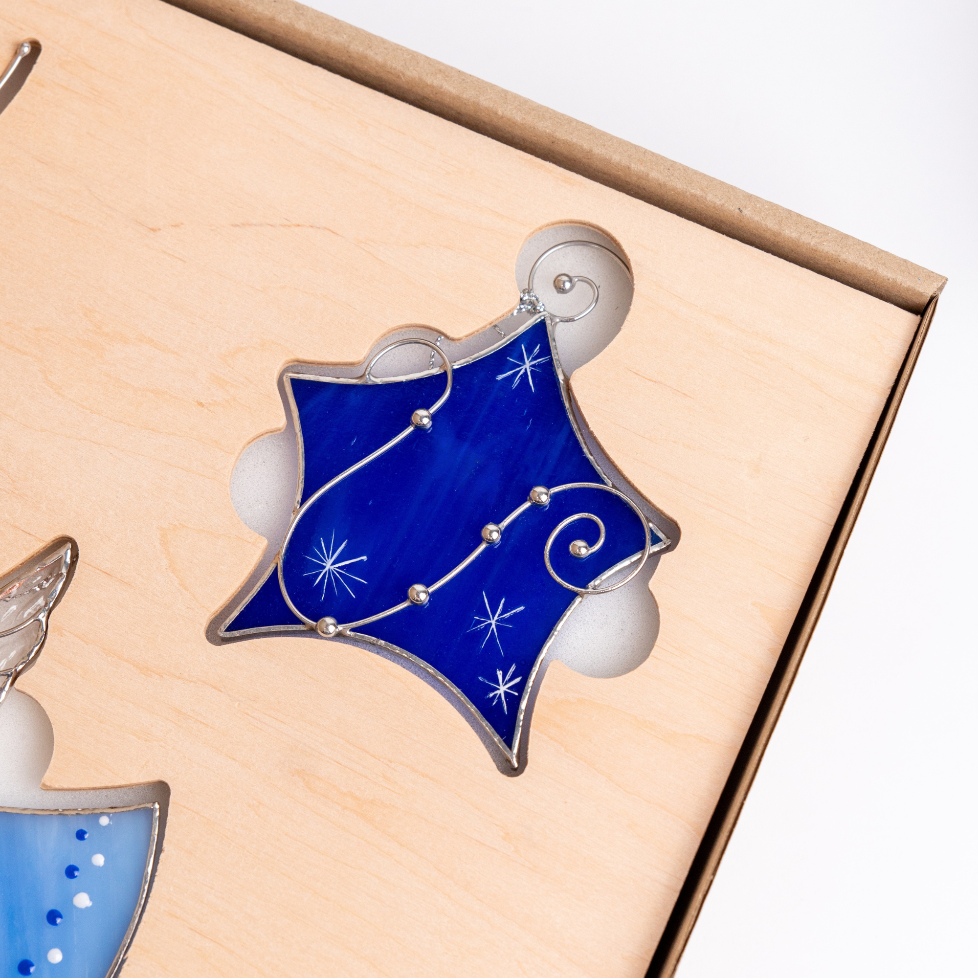 Blue Star - Stained Glass Christmas Tree Ornament