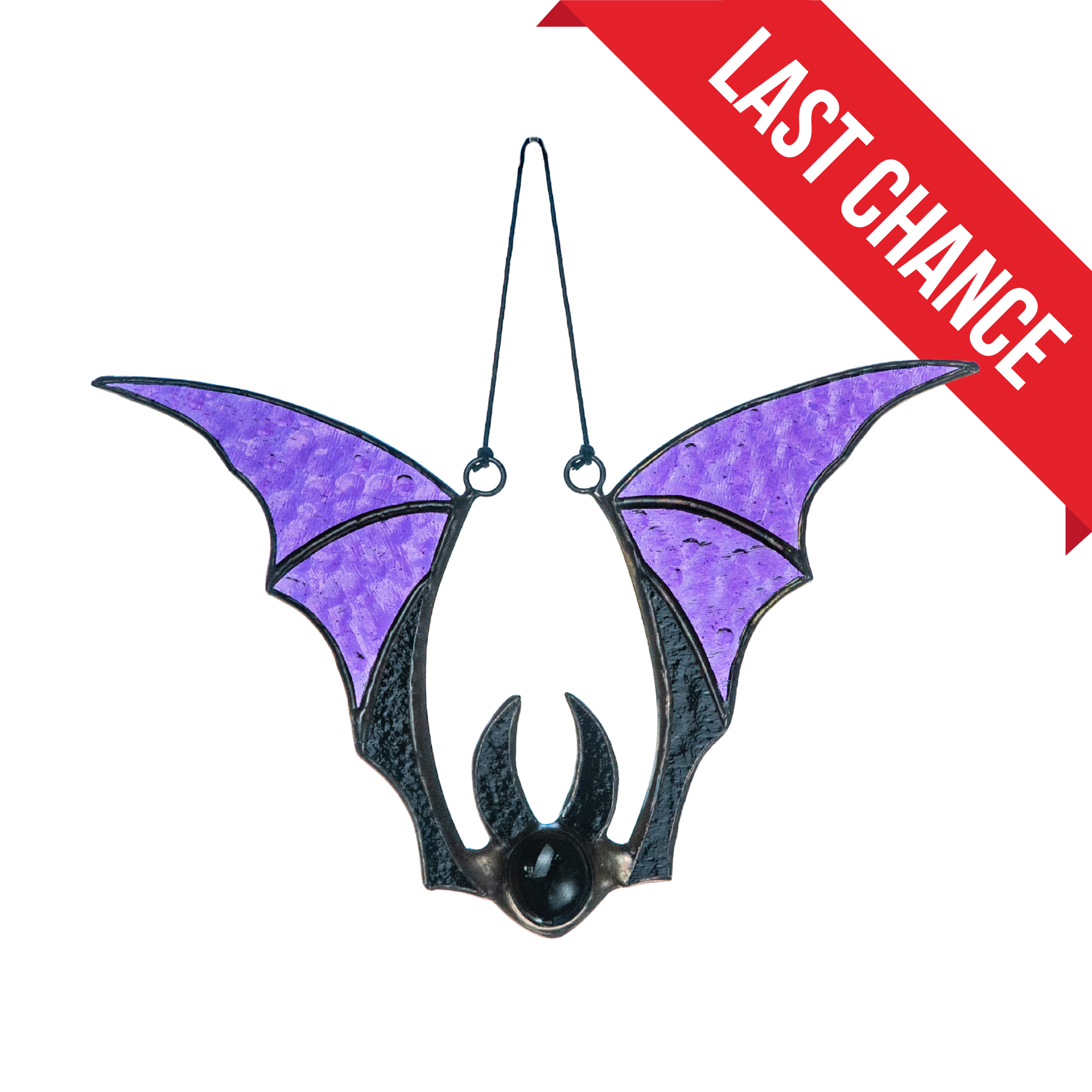 Purple Bat Vampire - Stained Glass Suncatcher