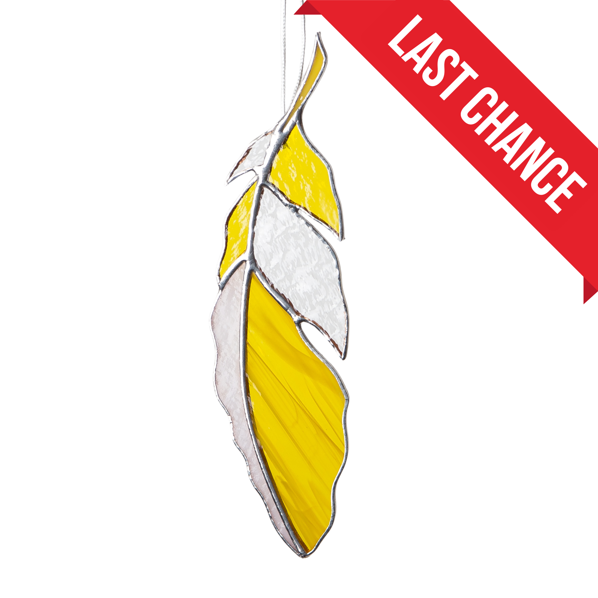 Yellow Feather - Stained Glass Suncatcher