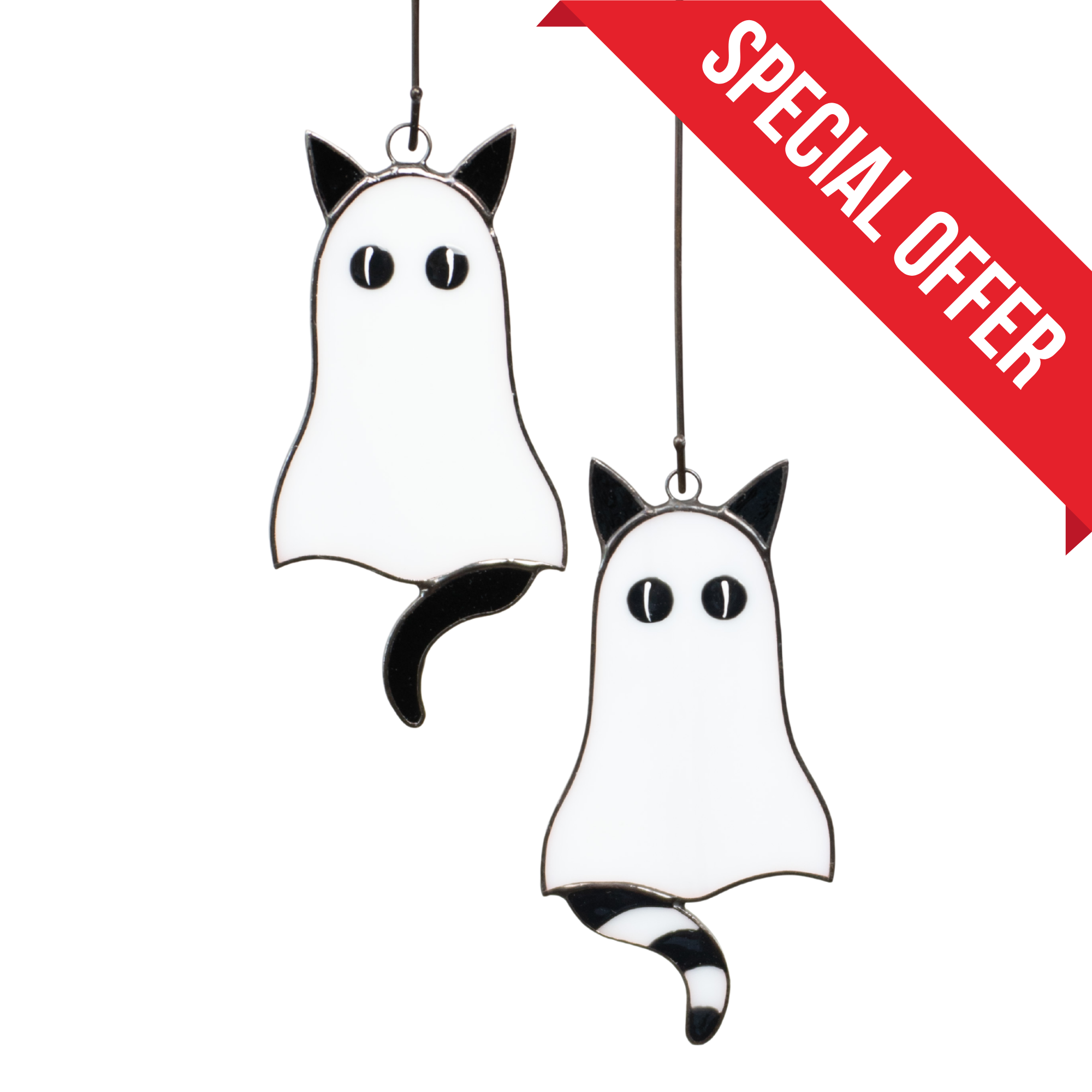 Cat-Ghosts - Stained Glass Suncatcher