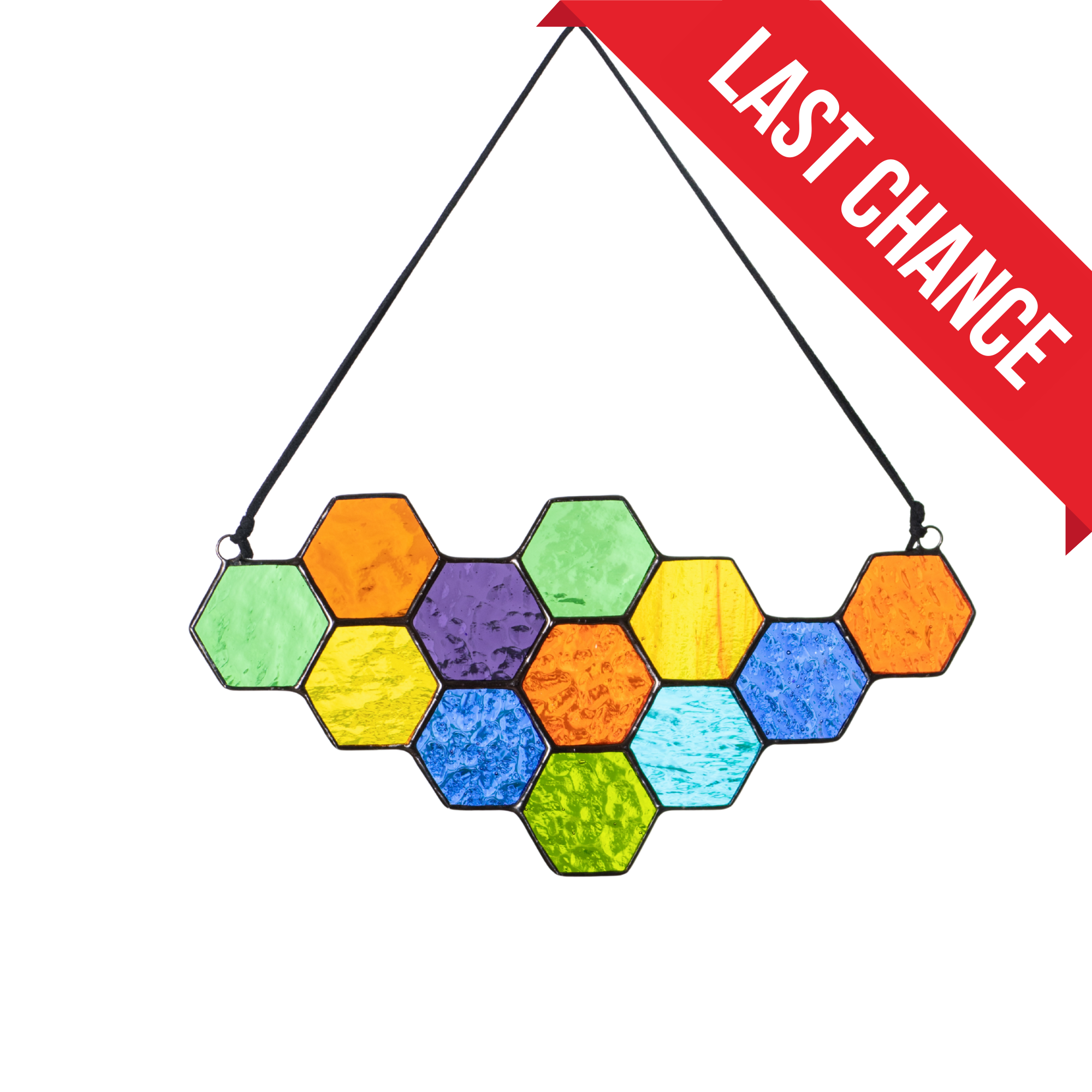 Colorful Honeycombs -Stained Glass Suncatcher