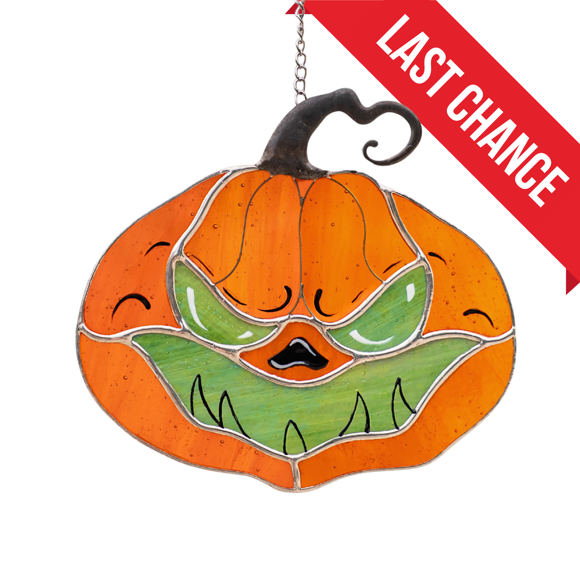 Scary Pumpkin - Stained Glass Suncatcher