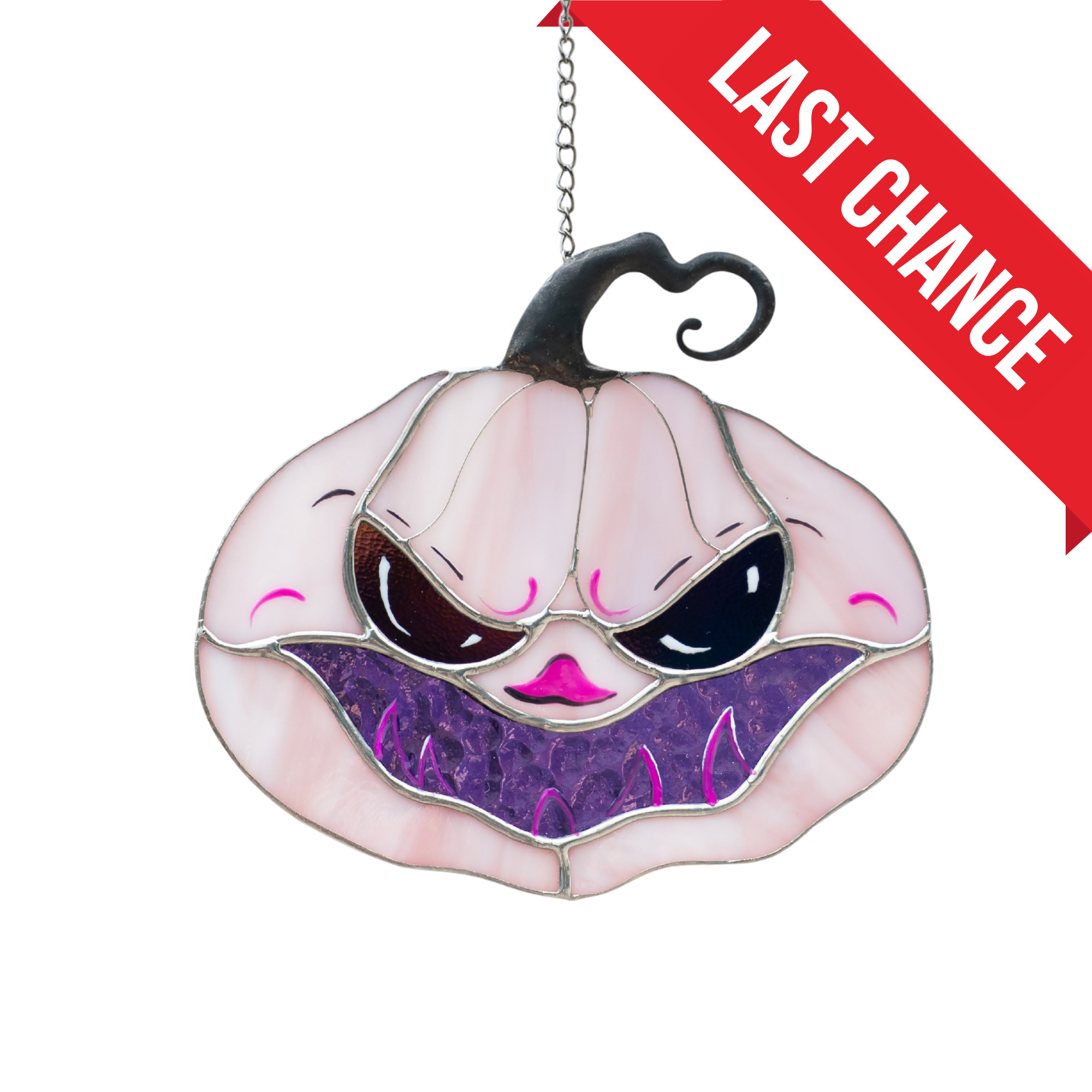 Pink Pumpkin - Stained Glass Suncatcher