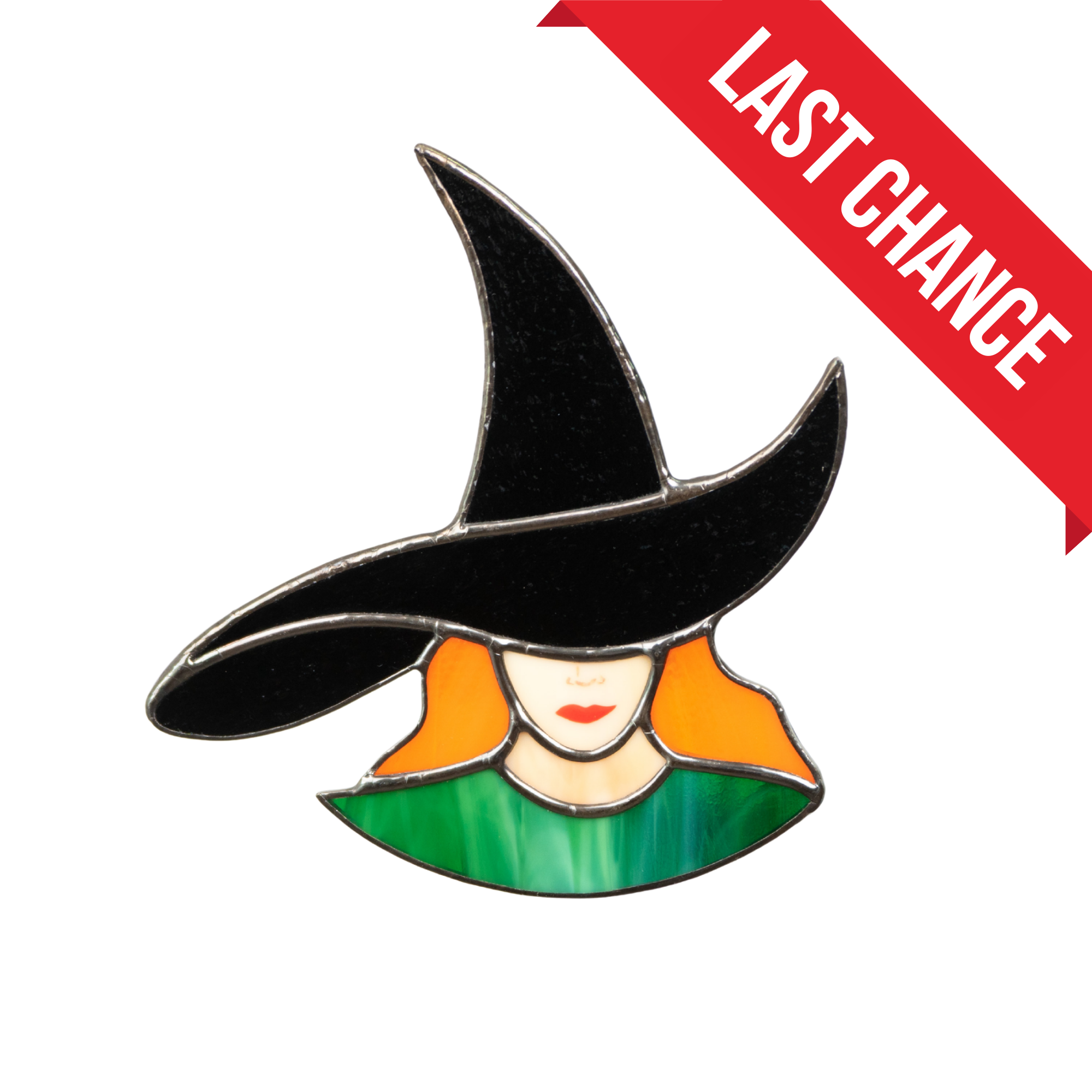 Witch in a Hat - Stained Glass Suncatcher