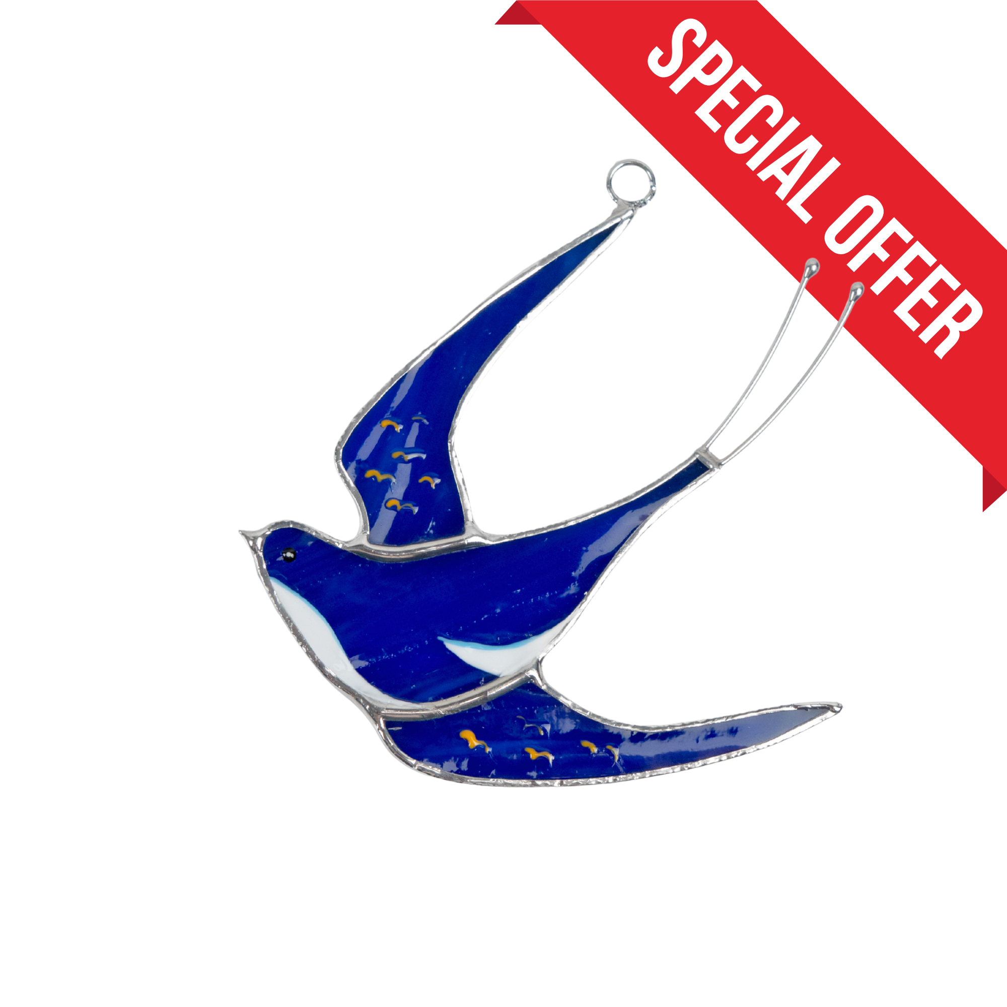 Blue Swallow - Stained Glass Suncatcher