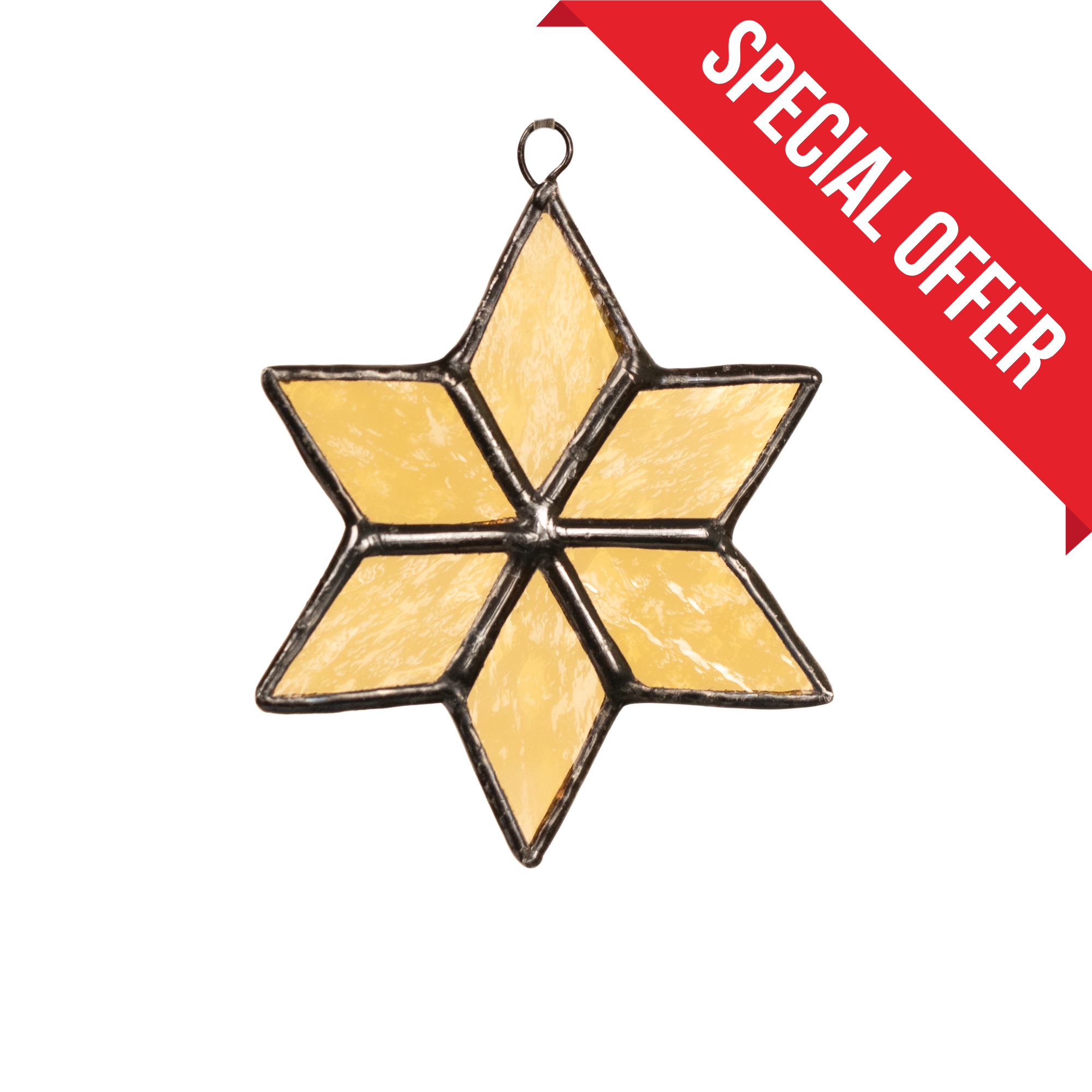 Small Yellow Snowflake - Stained Glass Suncatcher