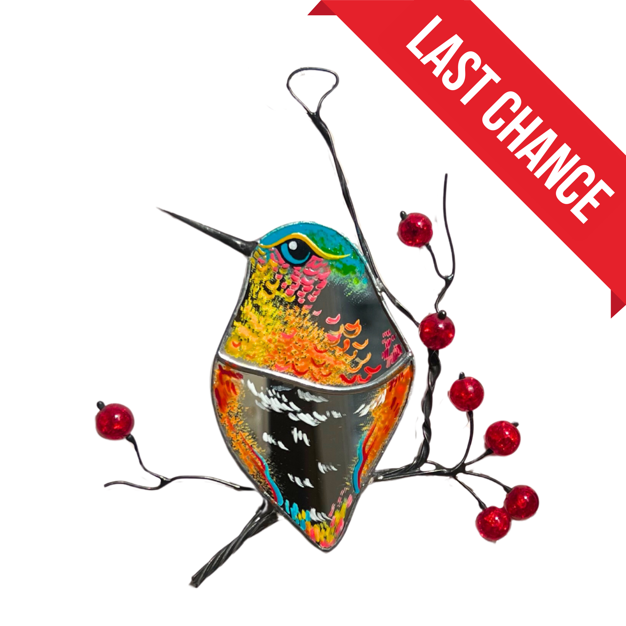 Mirror Colorful Hummingbird - Stained Glass Suncatcher