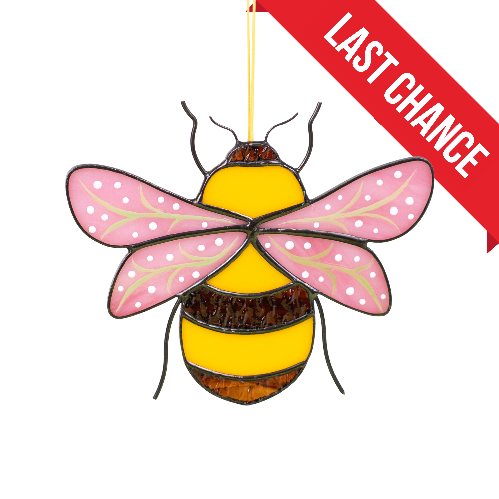 Pink Bumble Bee - Stained Glass Suncatcher
