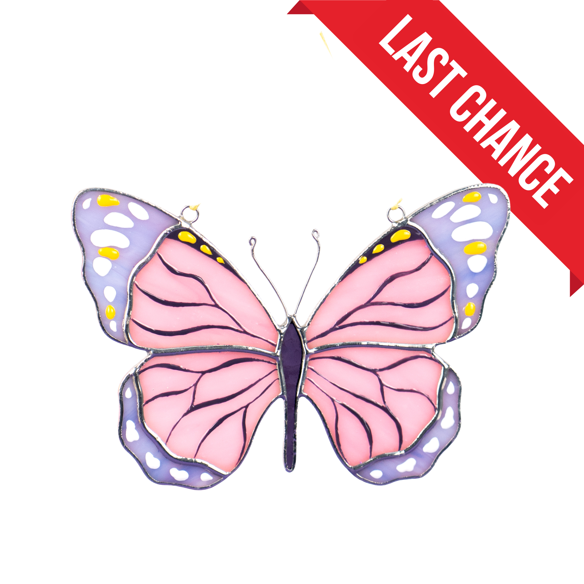 Pink Monarch - Stained Glass Suncatcher