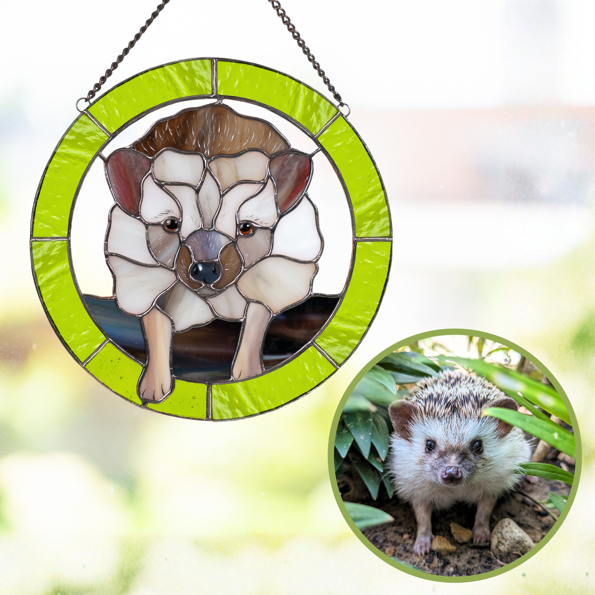 Retrato personalizado de mascota en vitral (perrito)