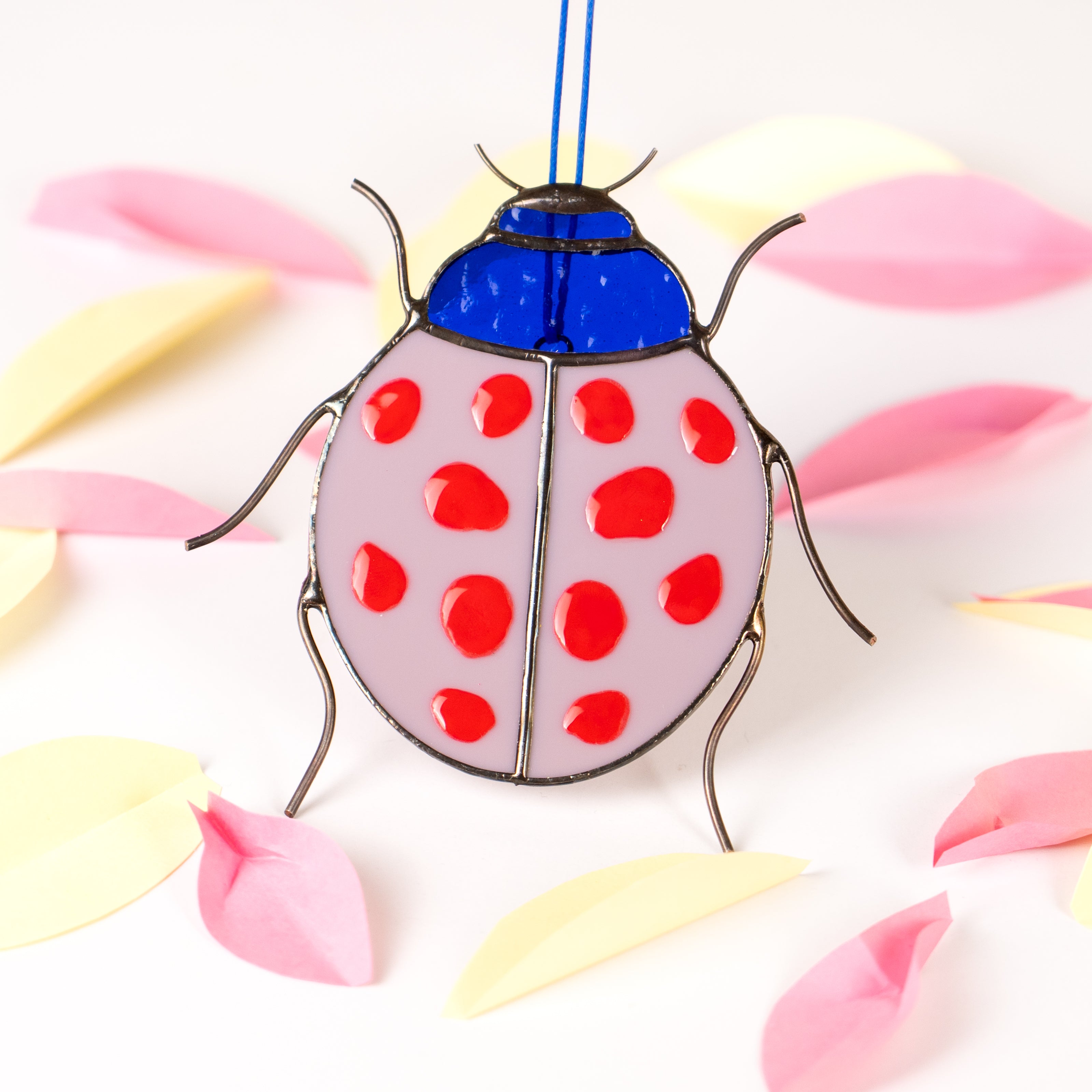 Pink Ladybug - Stained Glass Suncatcher