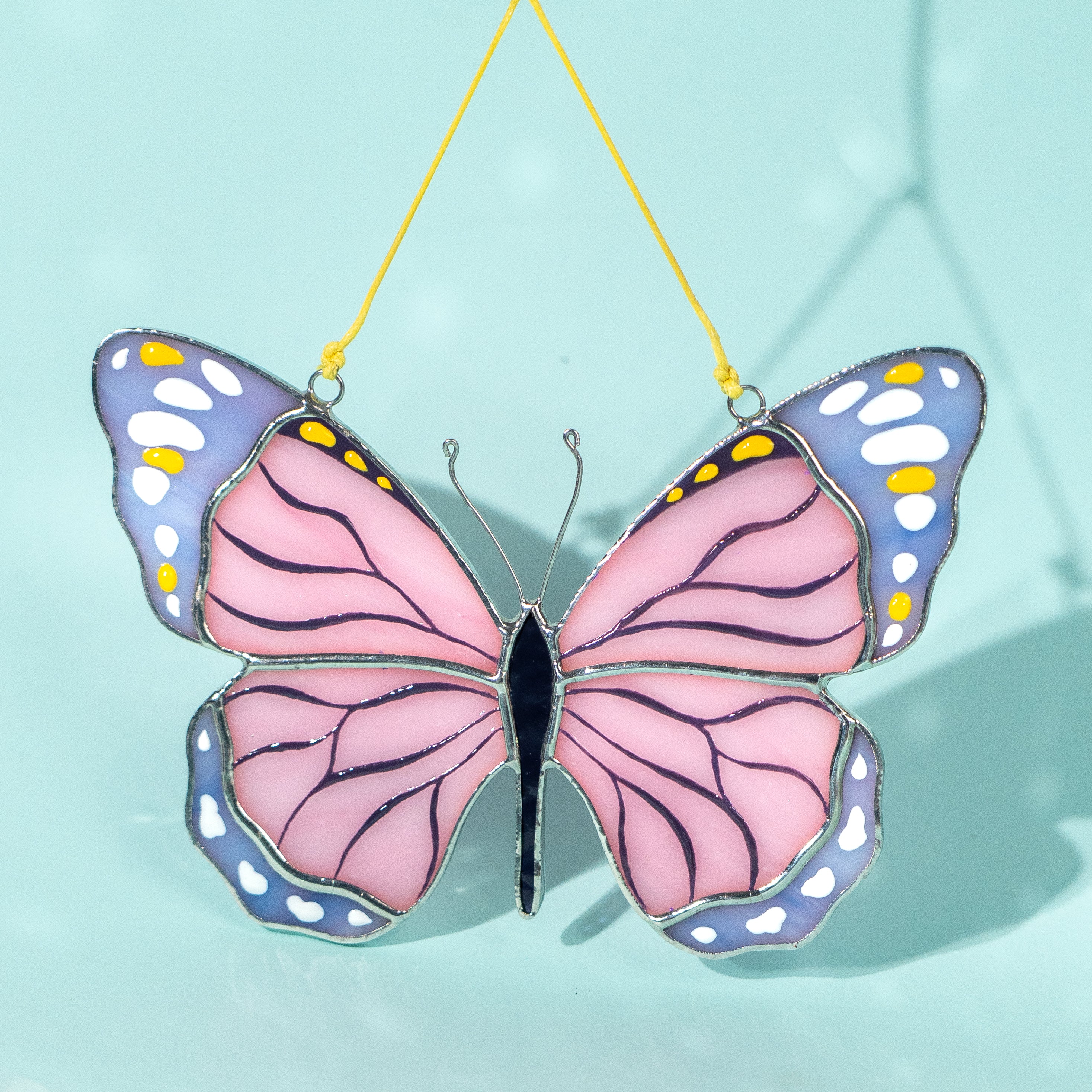 Pink Monarch - Stained Glass Suncatcher