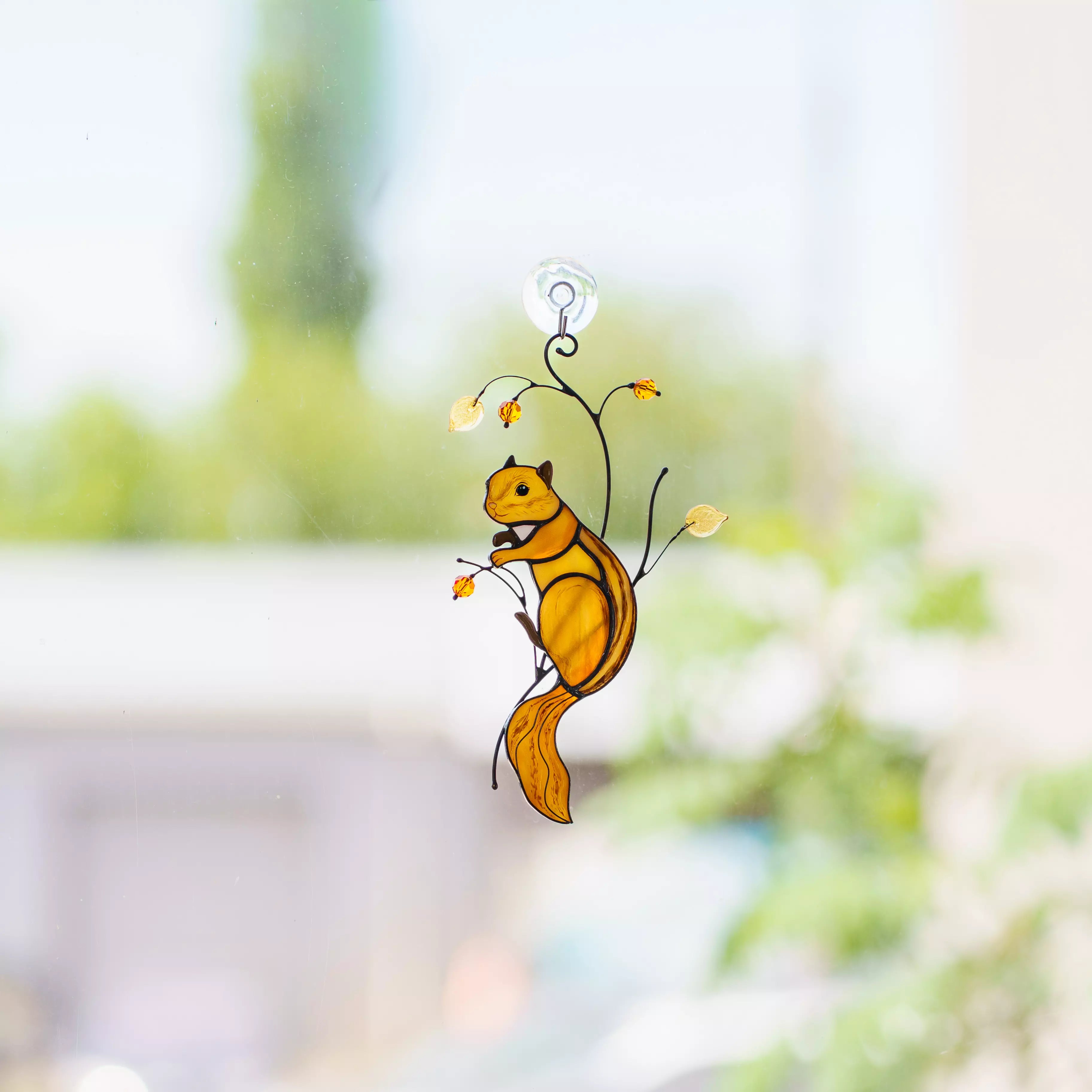 Squirrel - Stained Glass Suncatcher