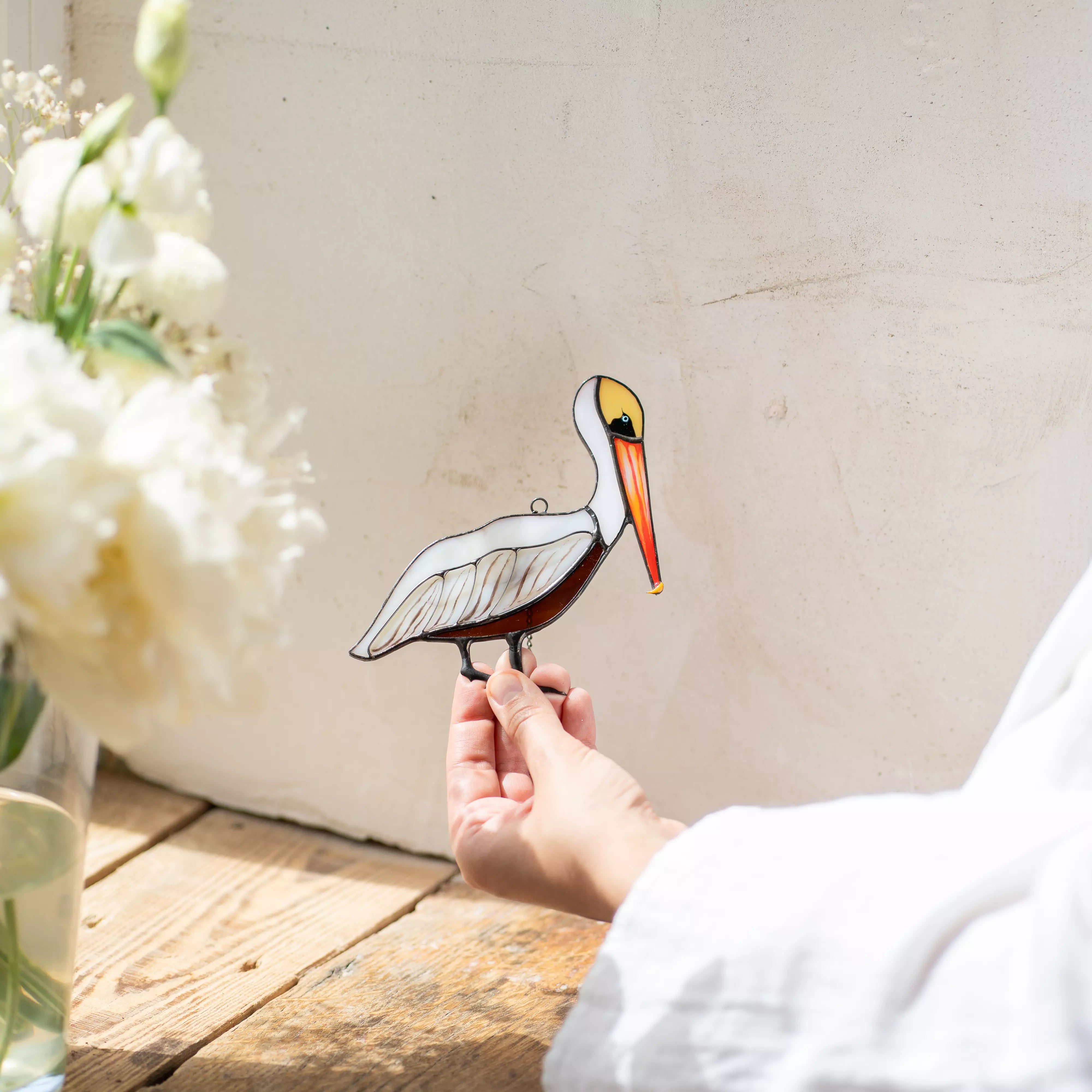 Pelican - Stained Glass Suncatcher