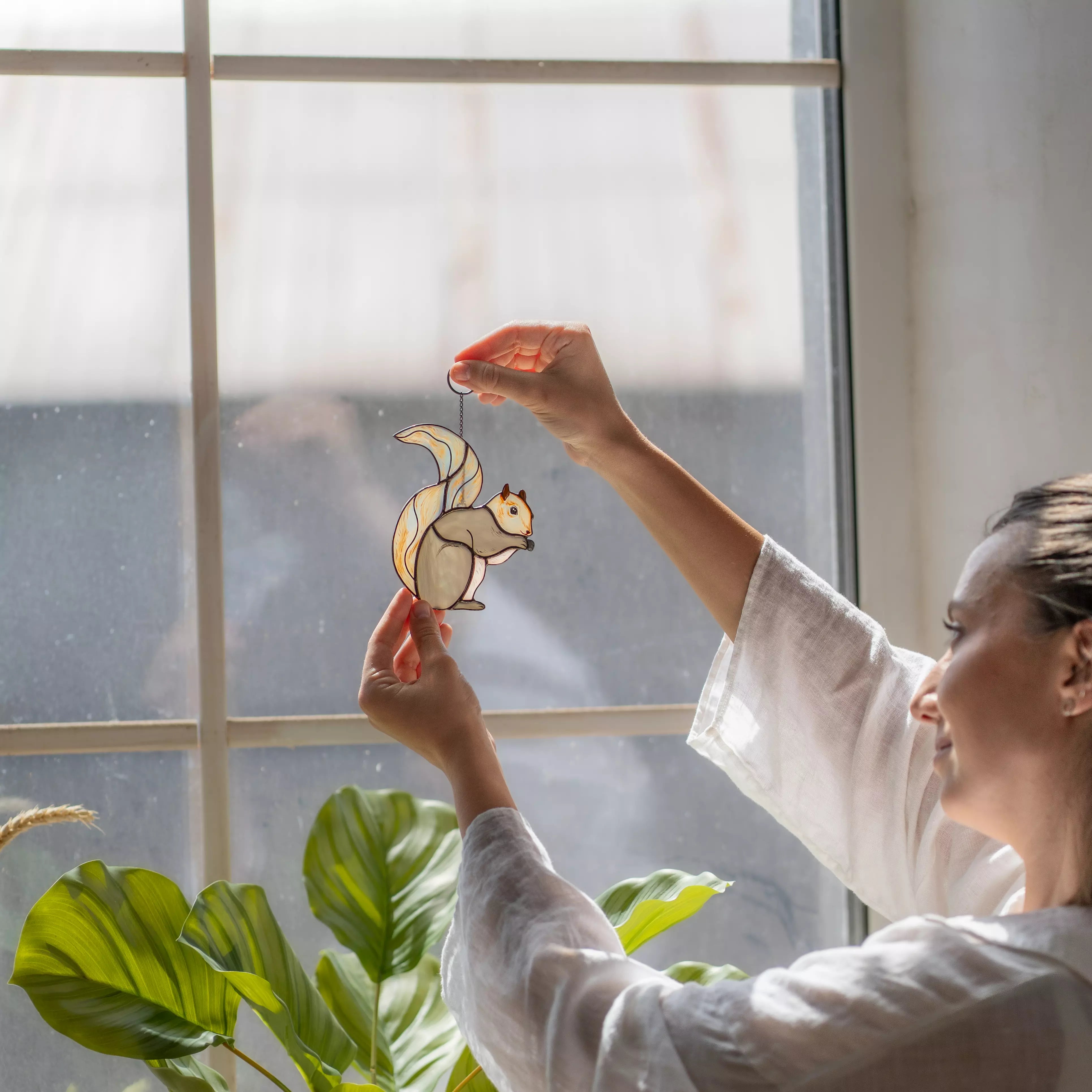 Chipmunk - Stained Glass Suncatcher
