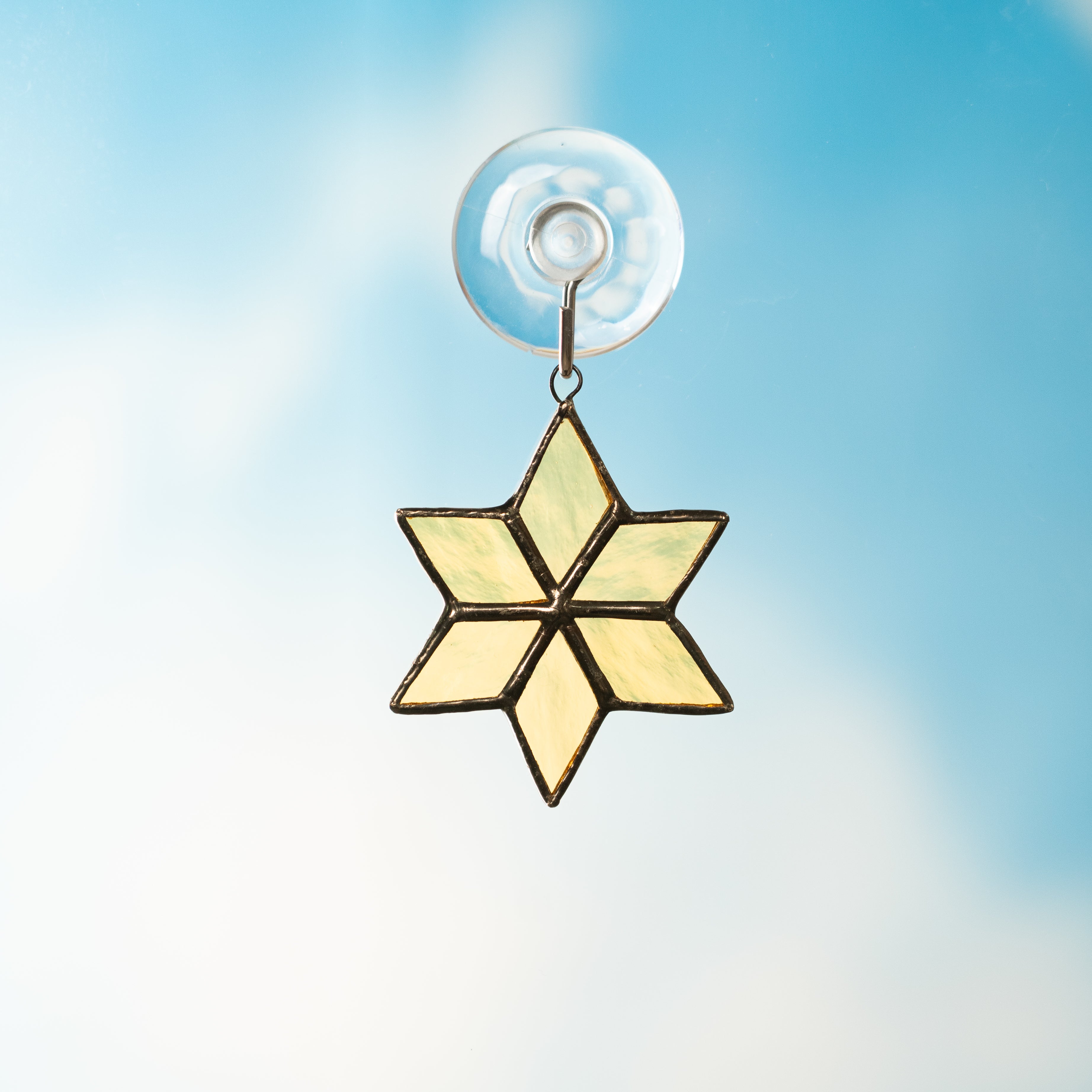Small Yellow Snowflake - Stained Glass Suncatcher