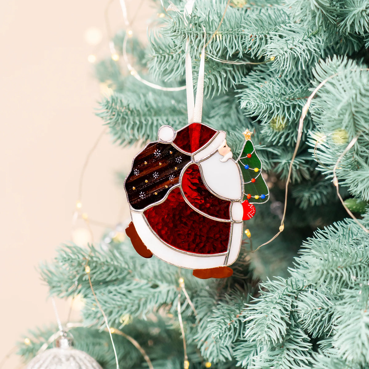 Set "Santa is Coming" - Christmas Stained Glass Suncatcher