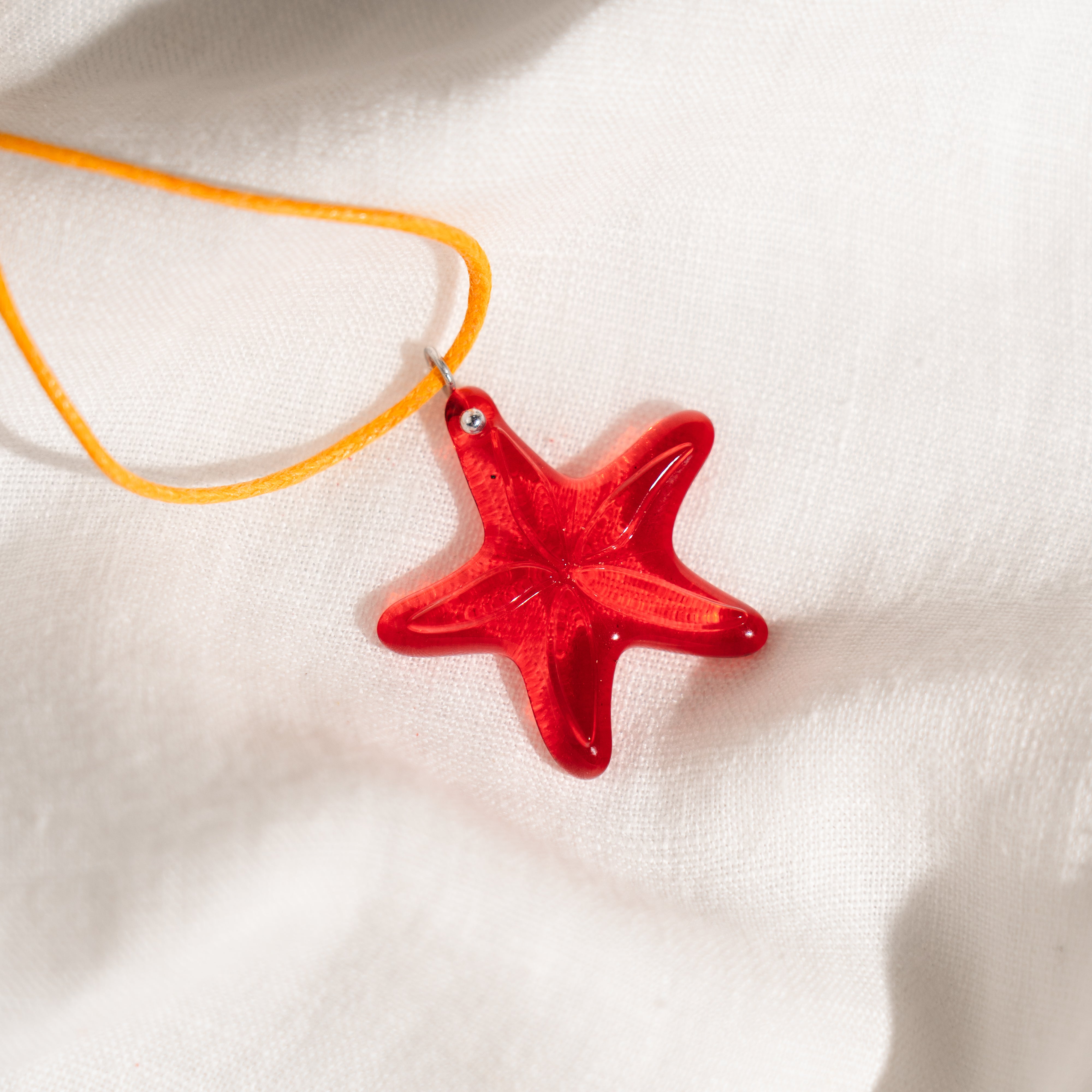 Coral Starfish - Stained Glass Necklace