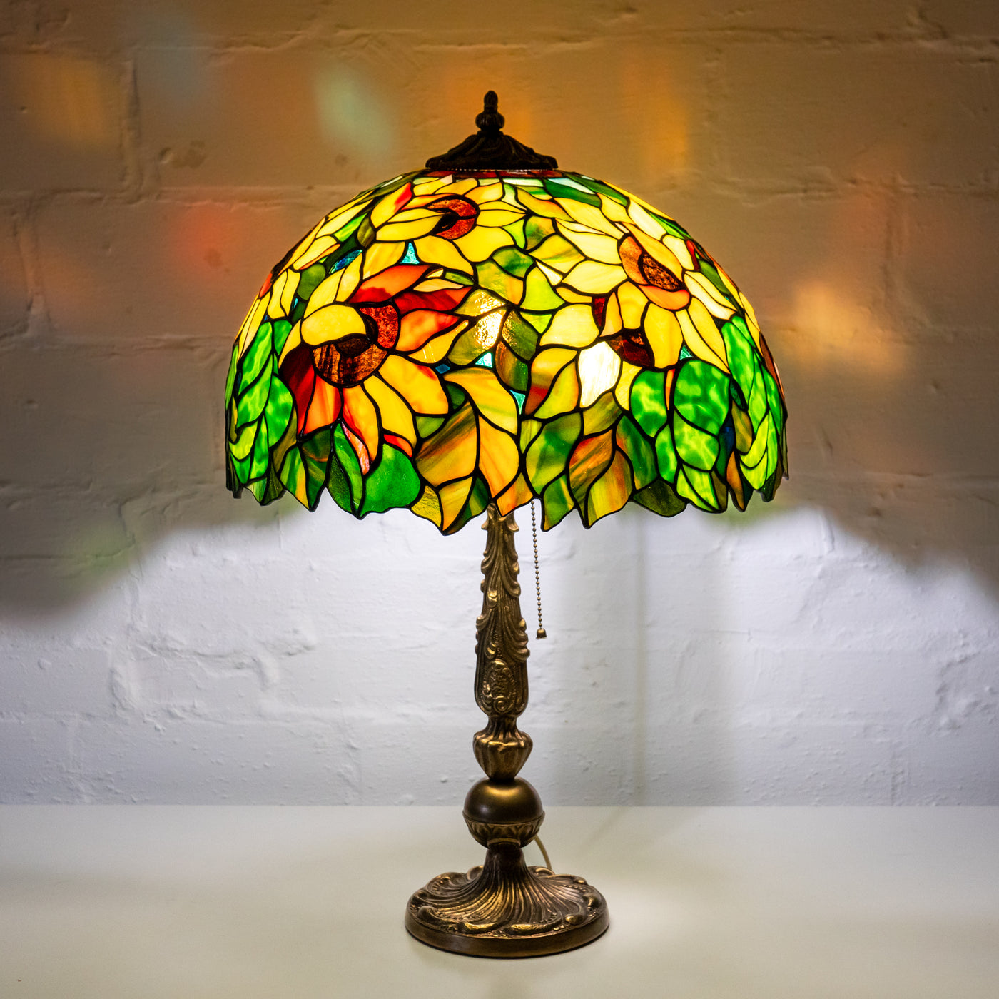 Tiffany lamp stained glass sunflower