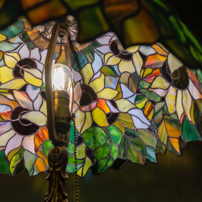 Ukraine sunflower stained glass lamp