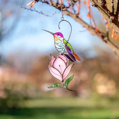 hummingbird stained glass ornament 