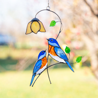 Stained glass bird suncatcher