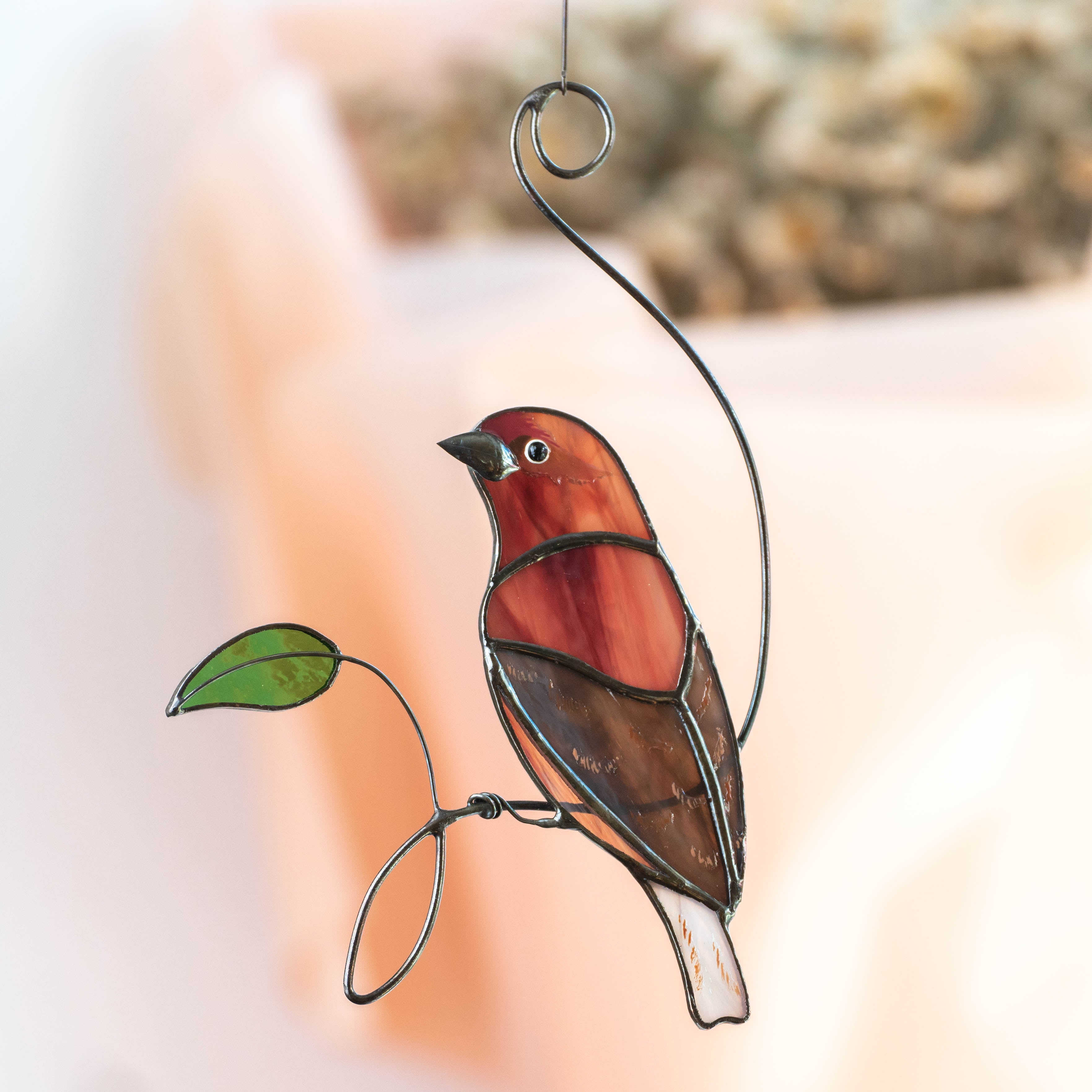 Rosefinch - Stained Glass Suncatcher