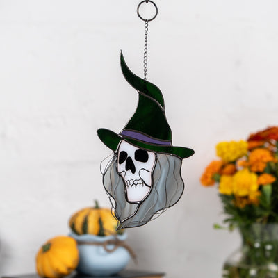 handmade glass witch decoration
