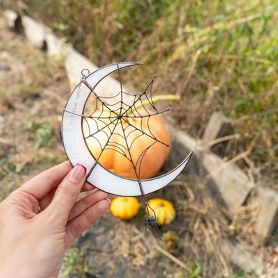 moon light catcher made of modern stained glass