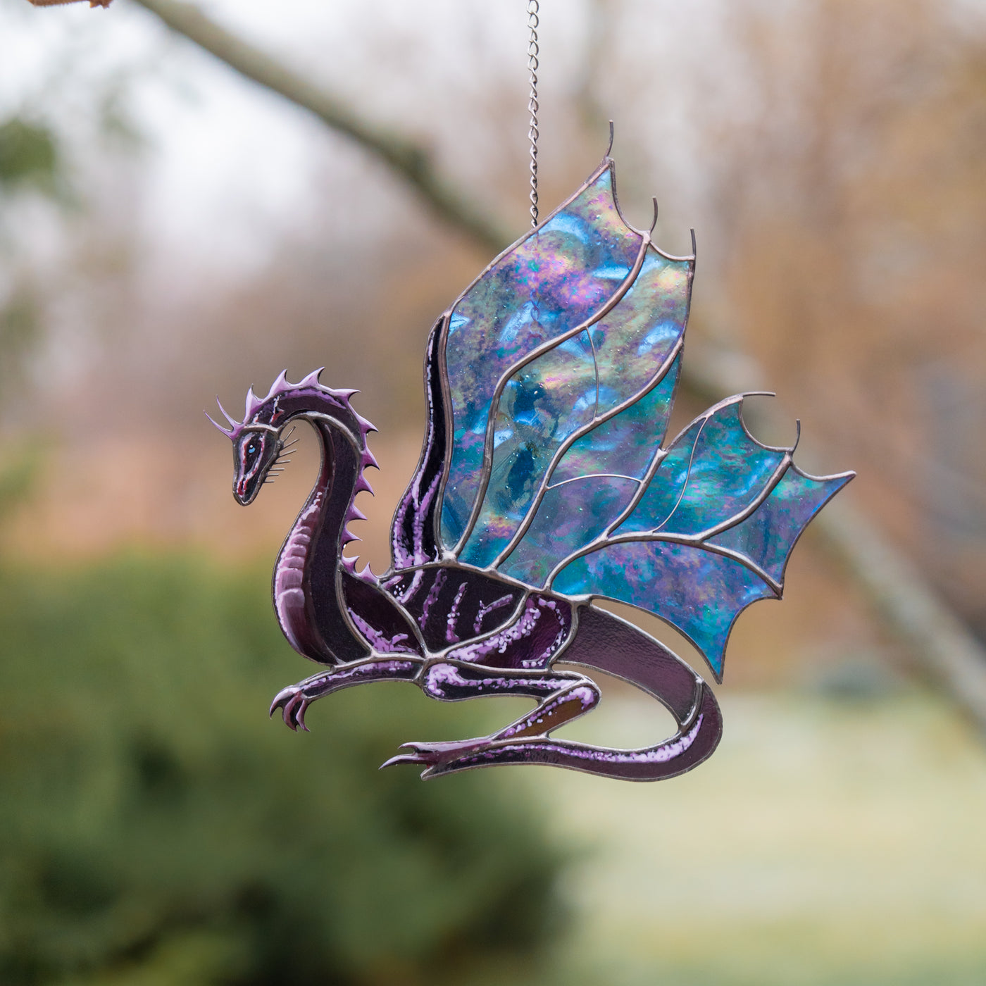 dragon stained glass window ornament
