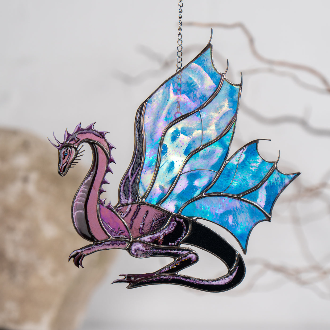 handmade glass dragon ornament
