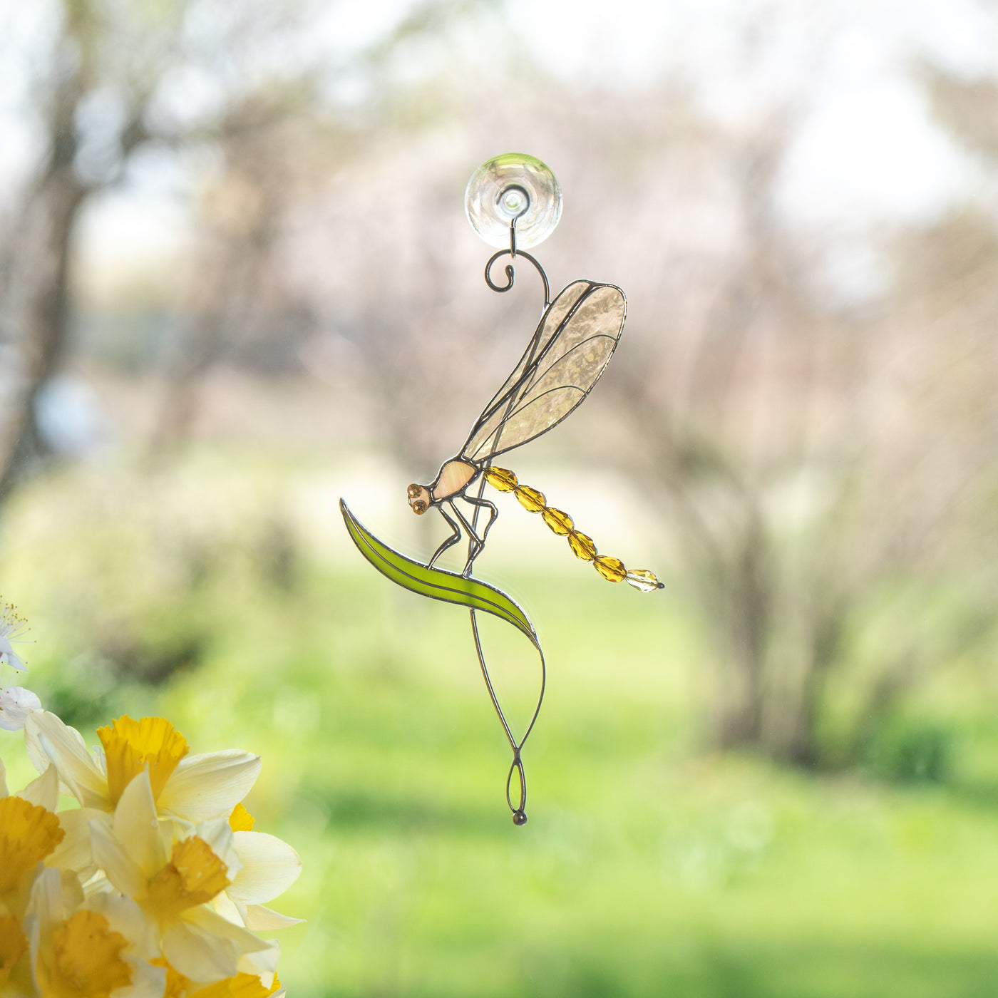 stained glass dragonfly light catcher