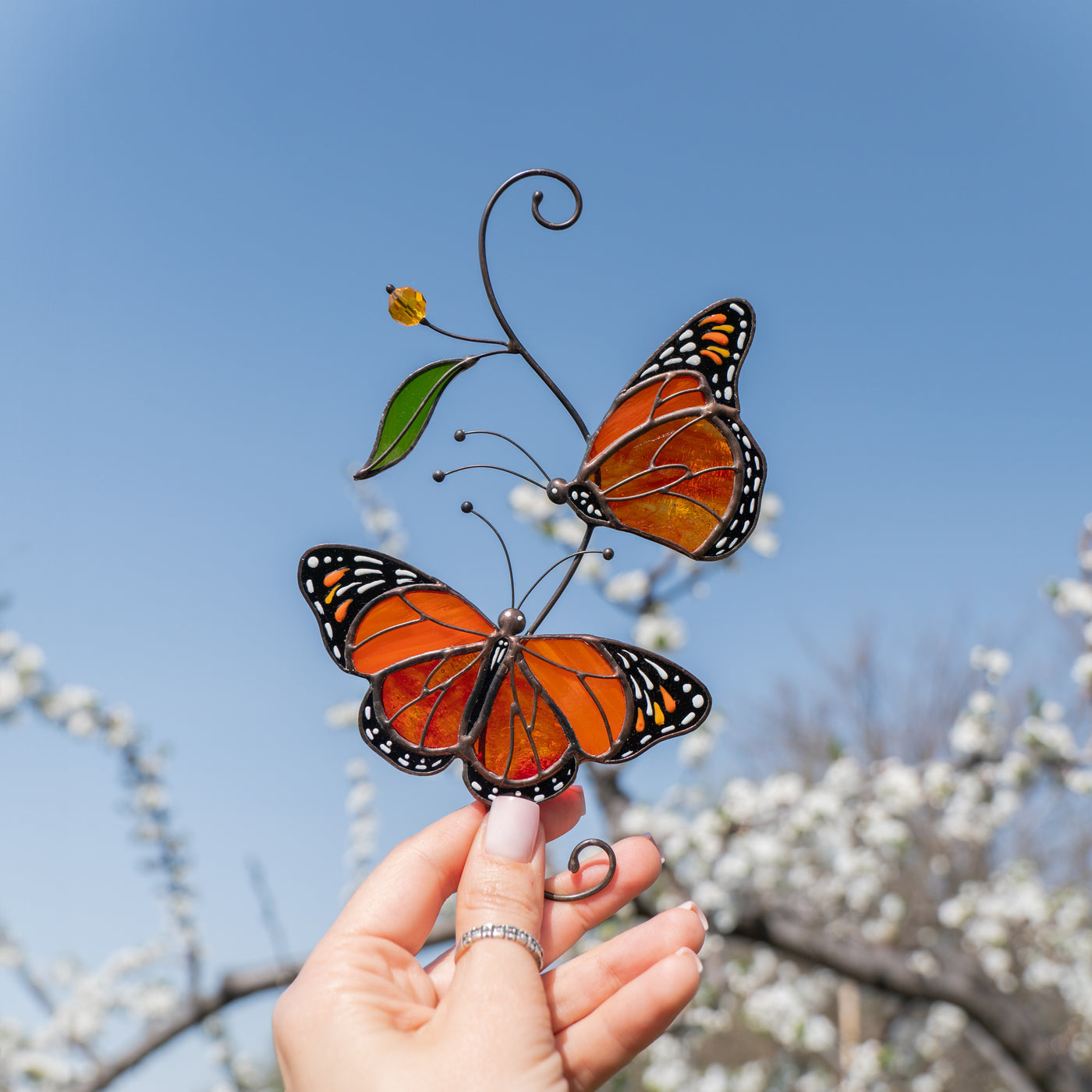 handmade glass butterflies decoration for interior