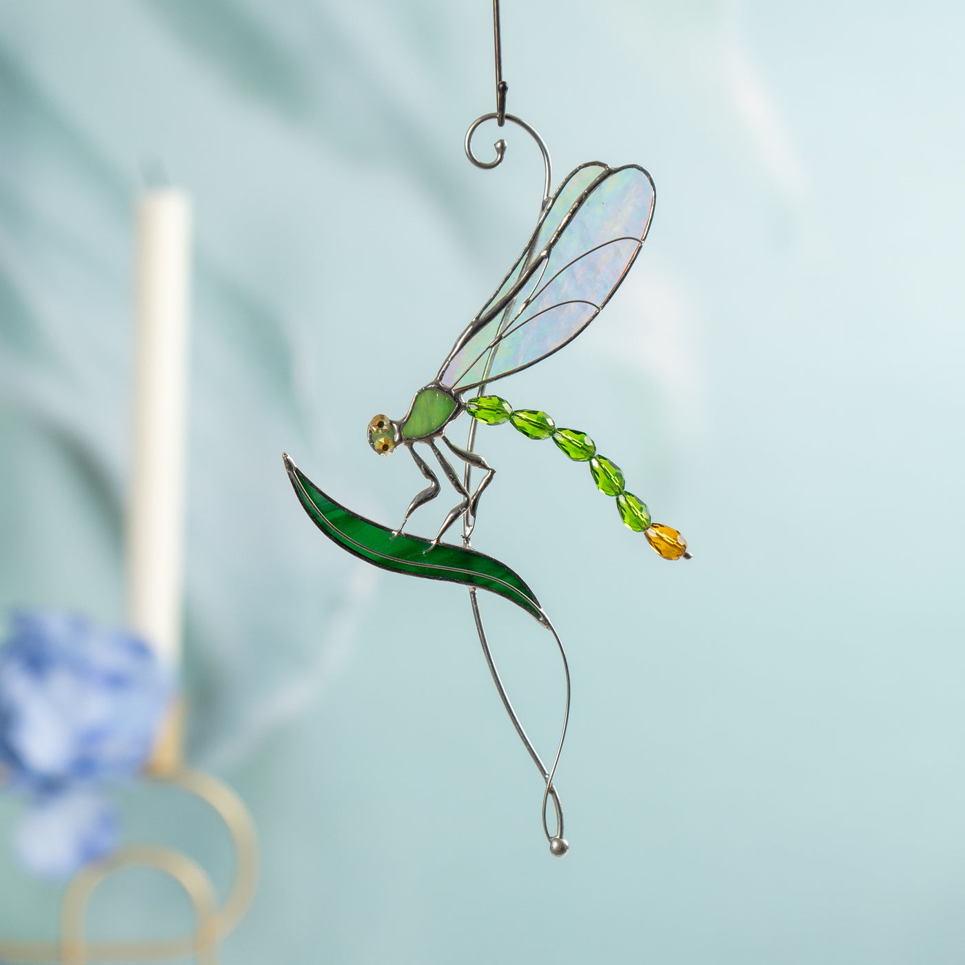 stained glass dragonfly suncatcher 