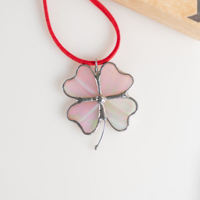 clover necklace stained glass plant