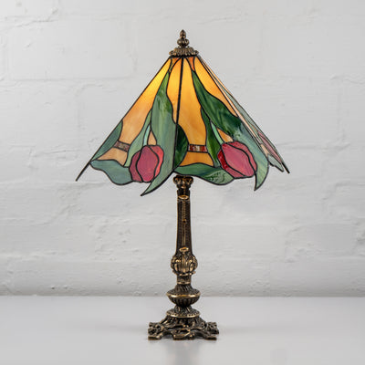 Modern stained glass flower lamp