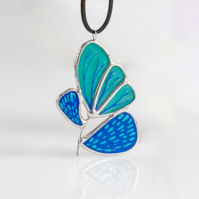 Stained glass plant necklace