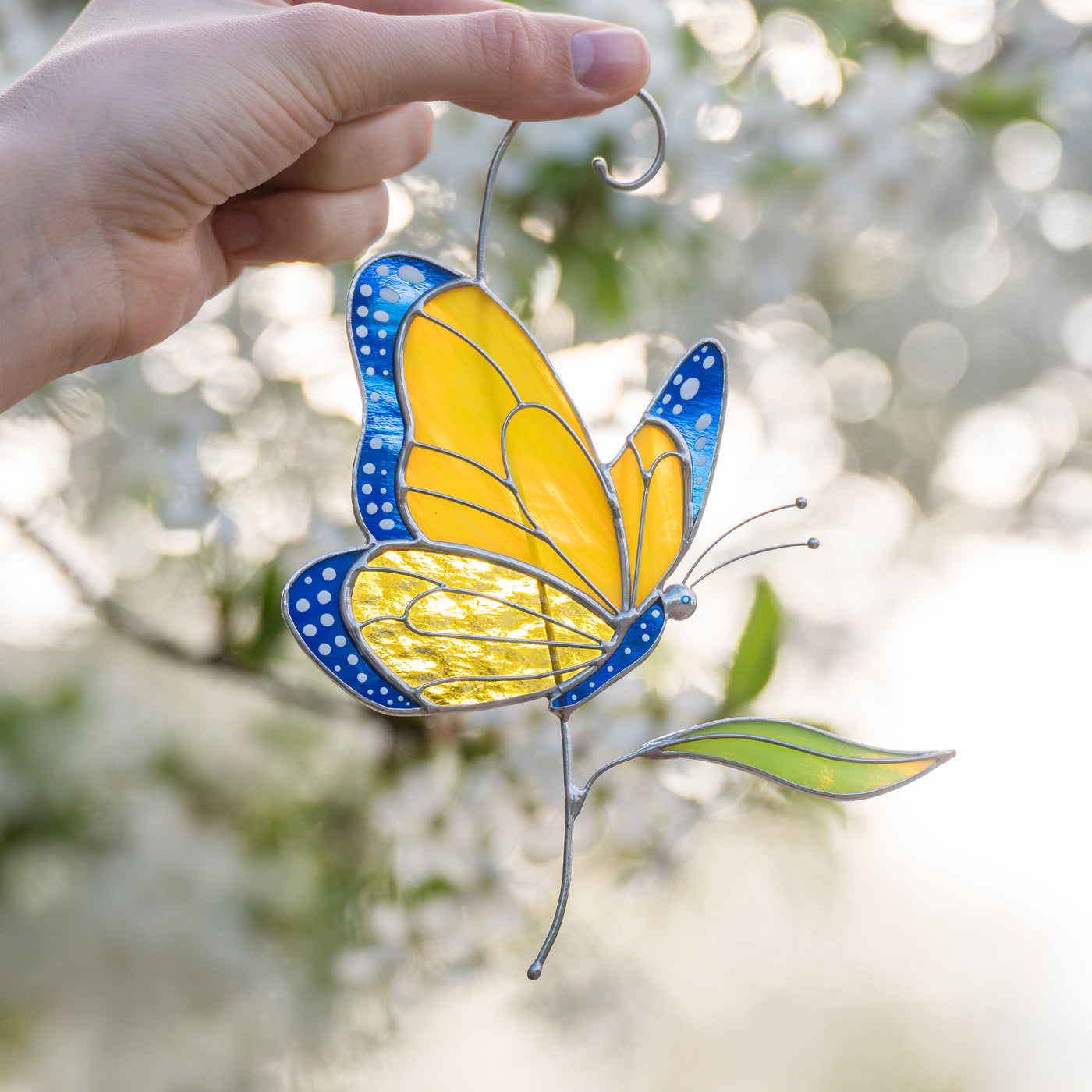 custom stained glass art of butterfly