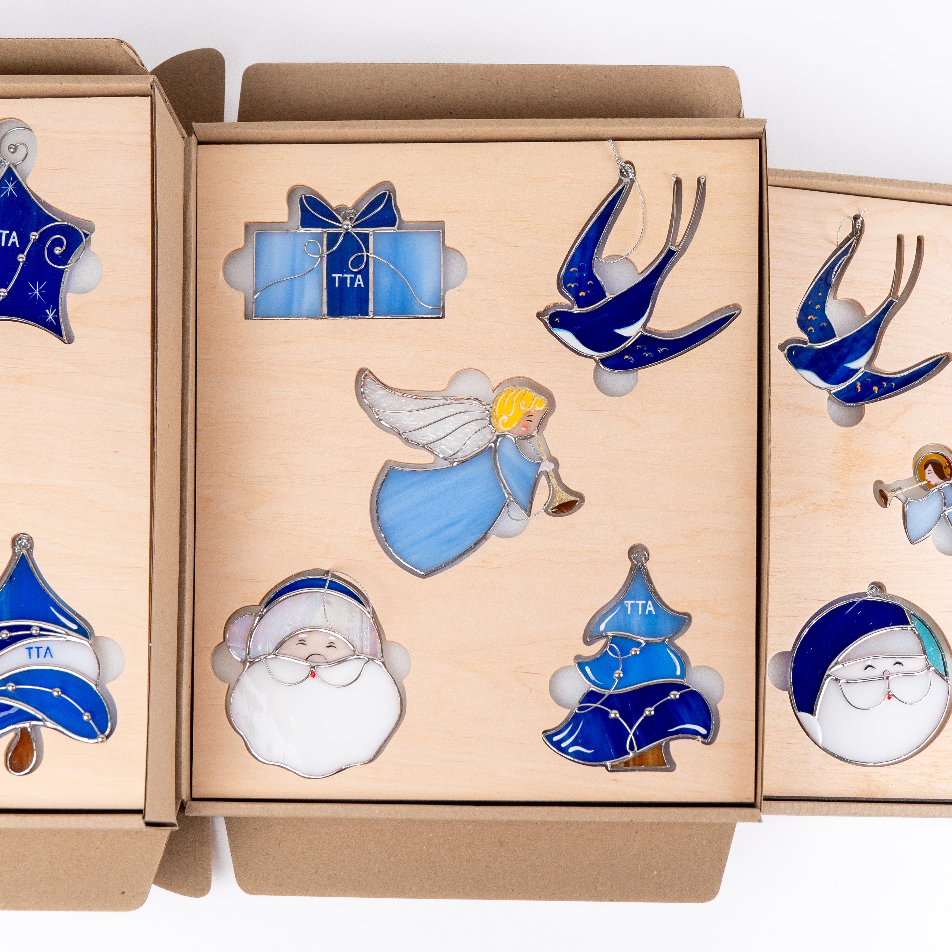 Blue Christmas Tree - Stained Glass Suncatcher