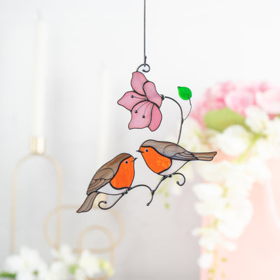 handmade glass birds light catcher