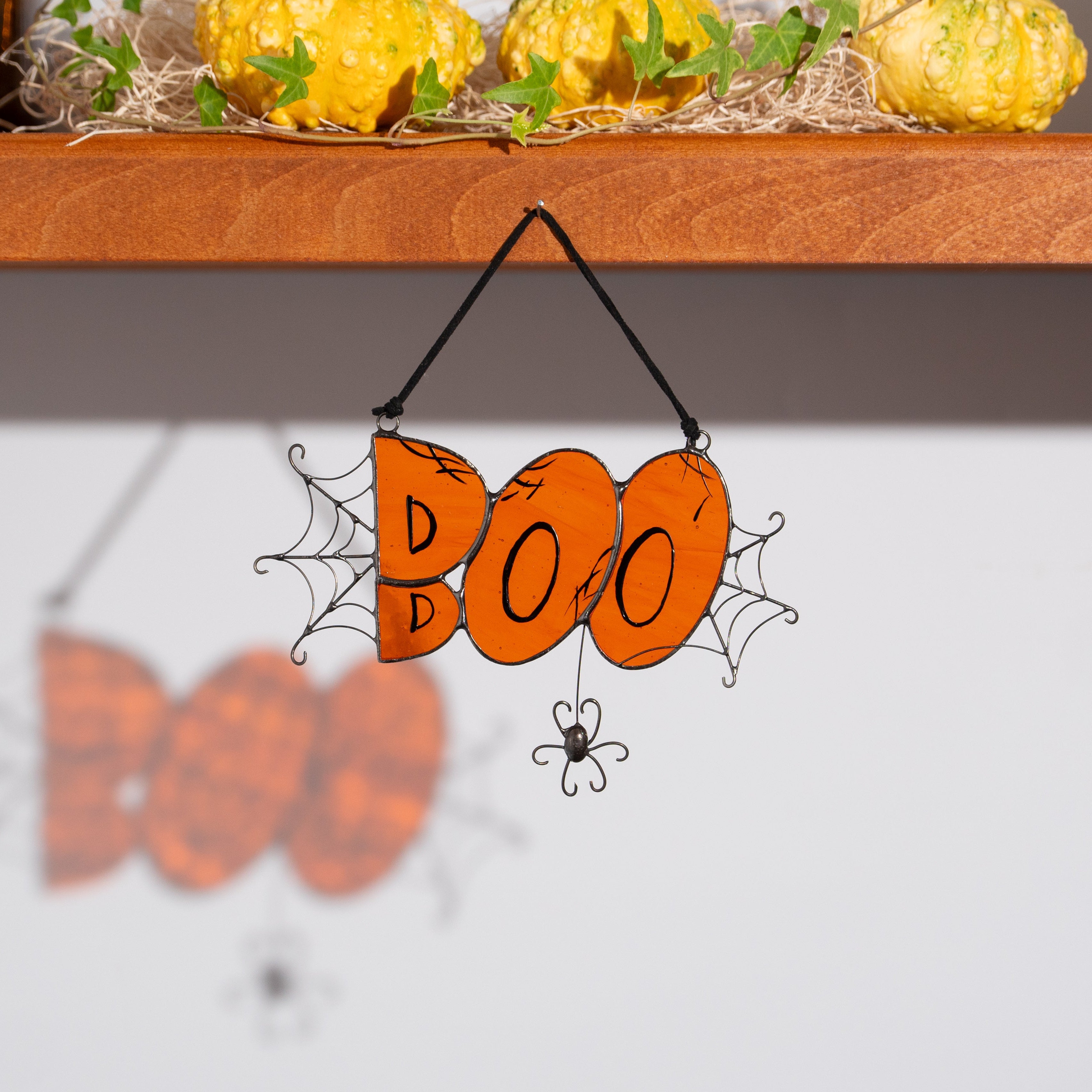 Orange Boo - Stained Glass Suncatcher