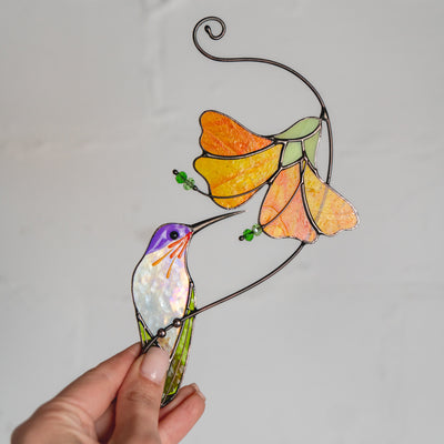 Hummingbird with Hibiscus Flower