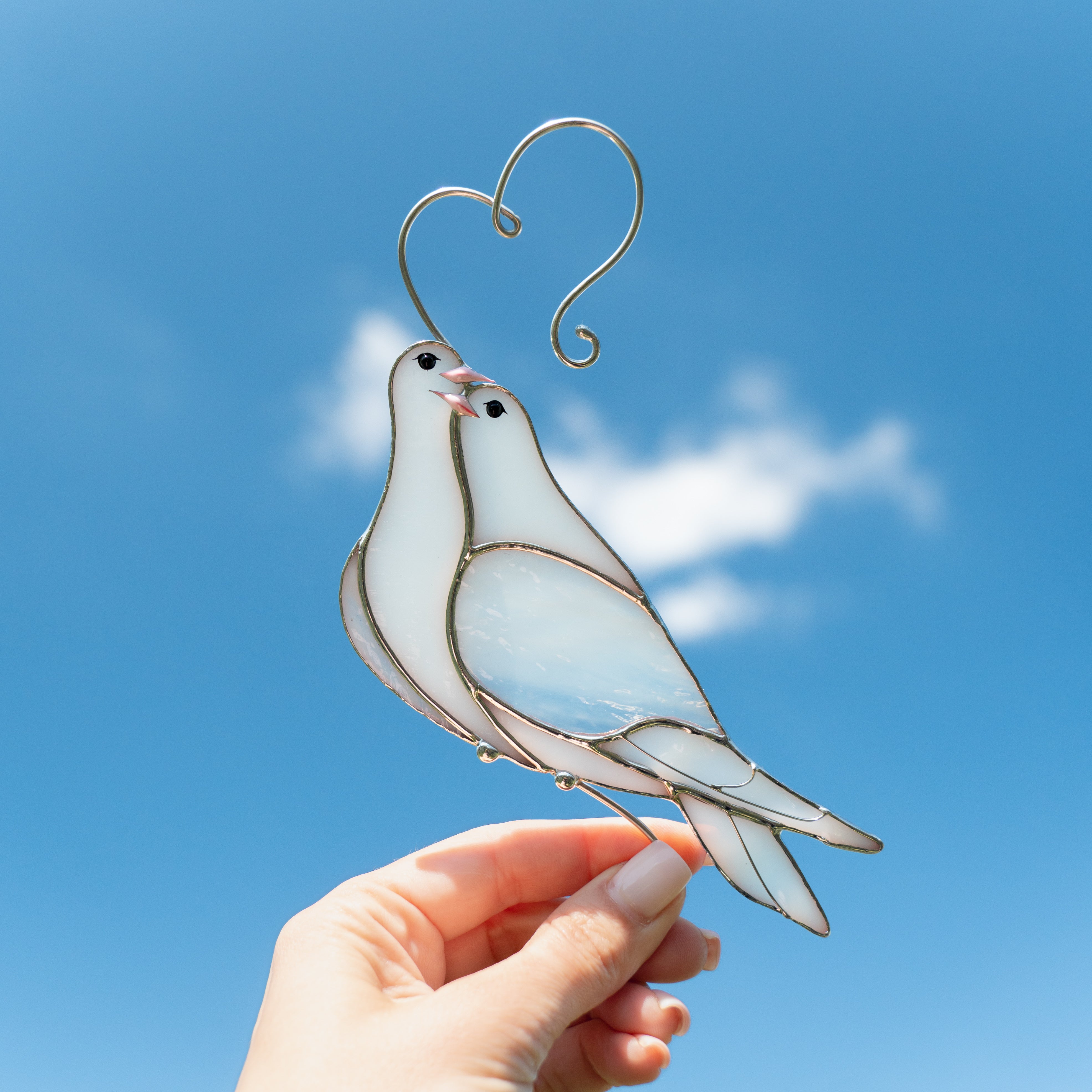 Loving Doves - Stained Glass Suncatcher