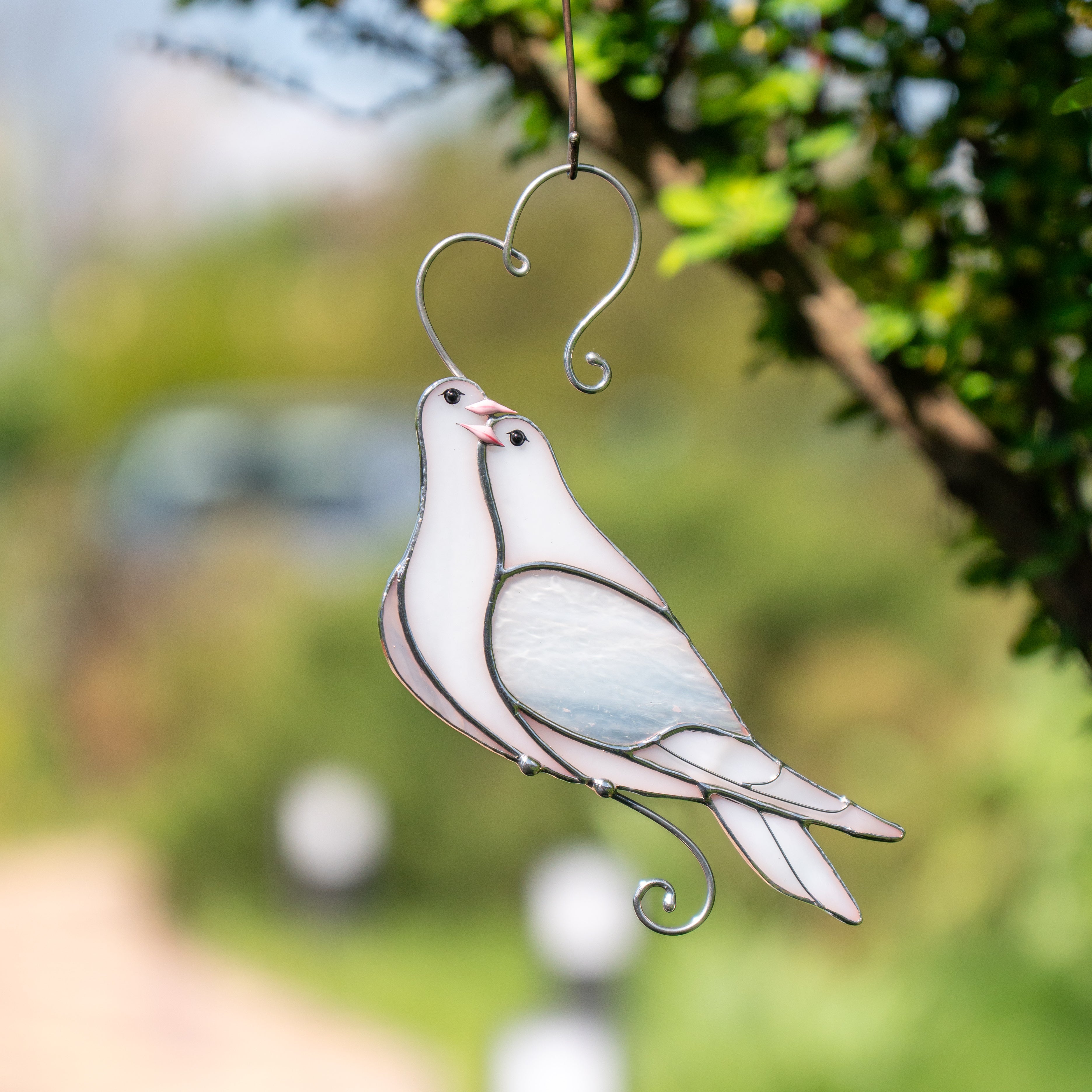 Loving Doves - Stained Glass Suncatcher