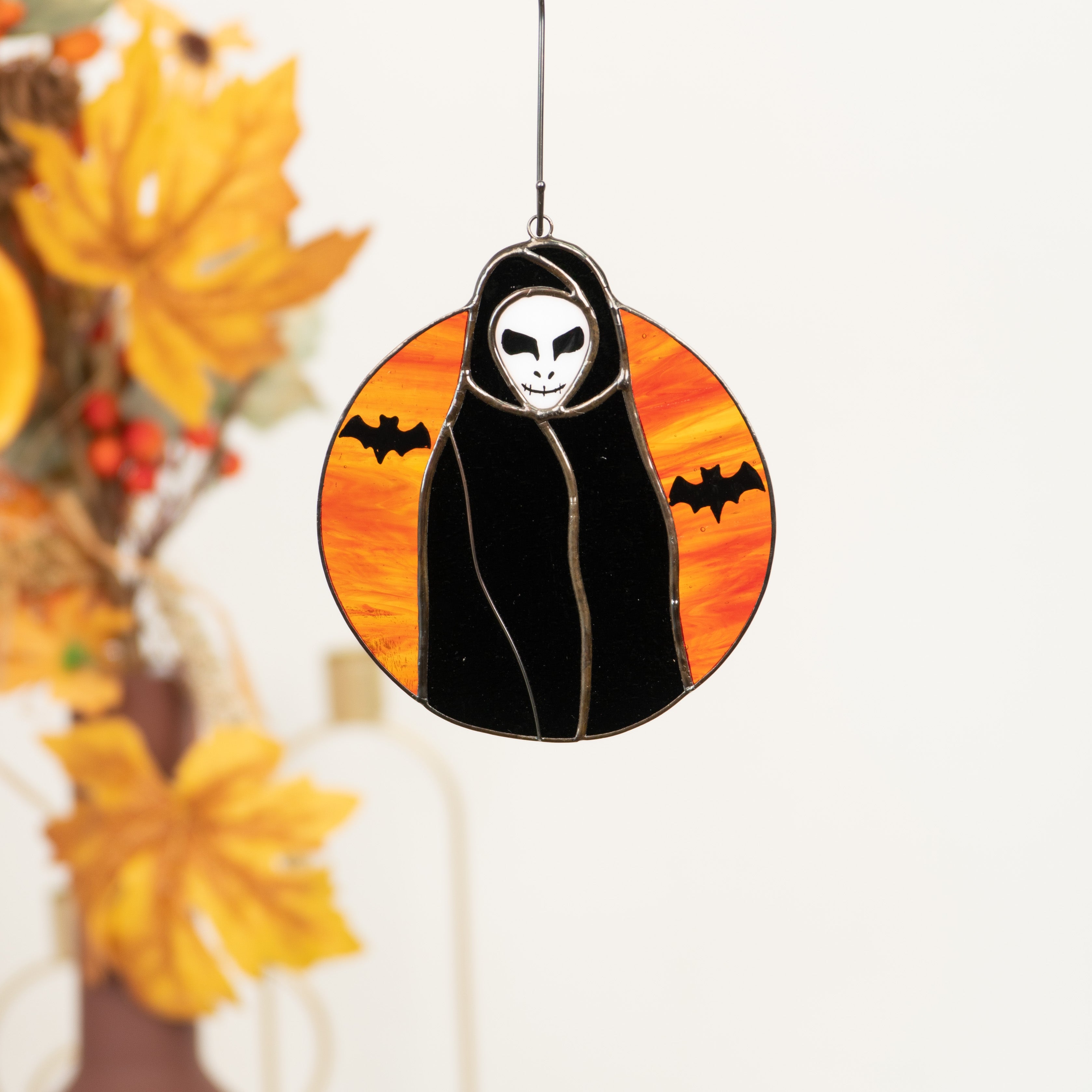 Black Grim Reaper - Stained Glass Suncatcher